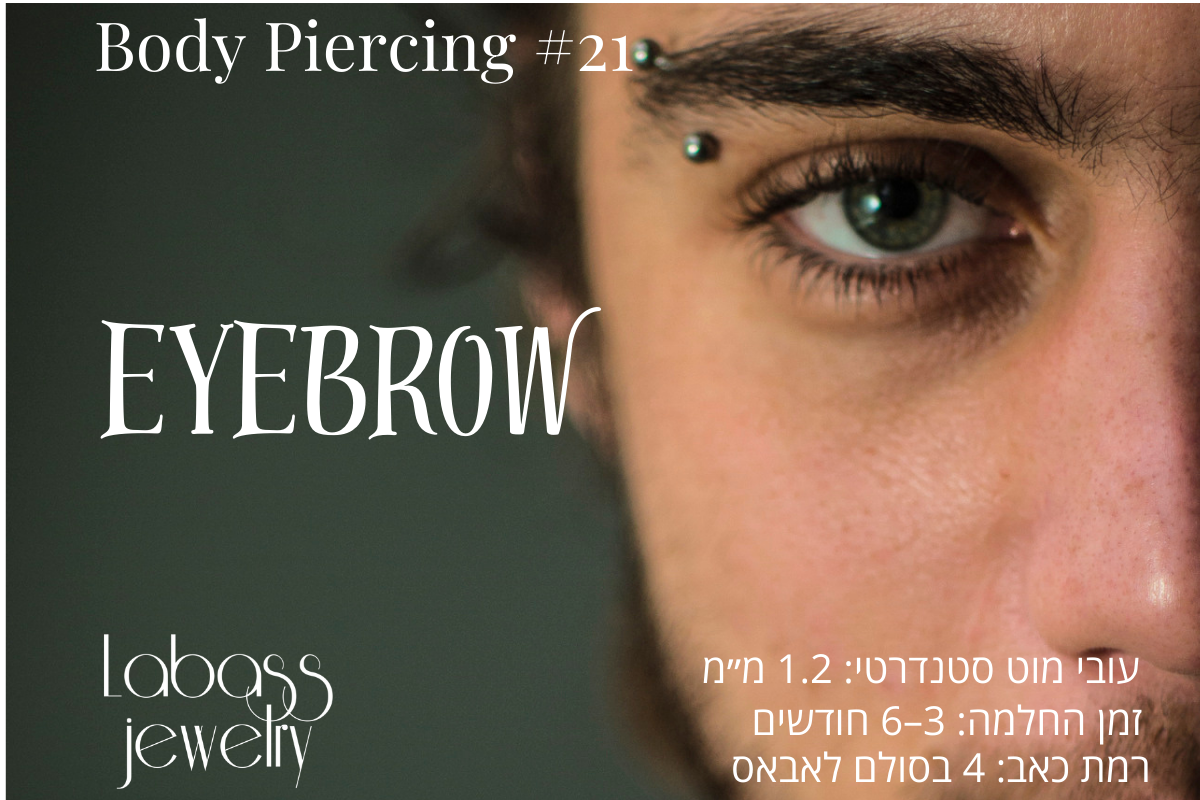 פירסינג בגבה – עגיל בננה בעובי 1.2 מ״מ וגדלים סטנדרטיים לעגילי גבה