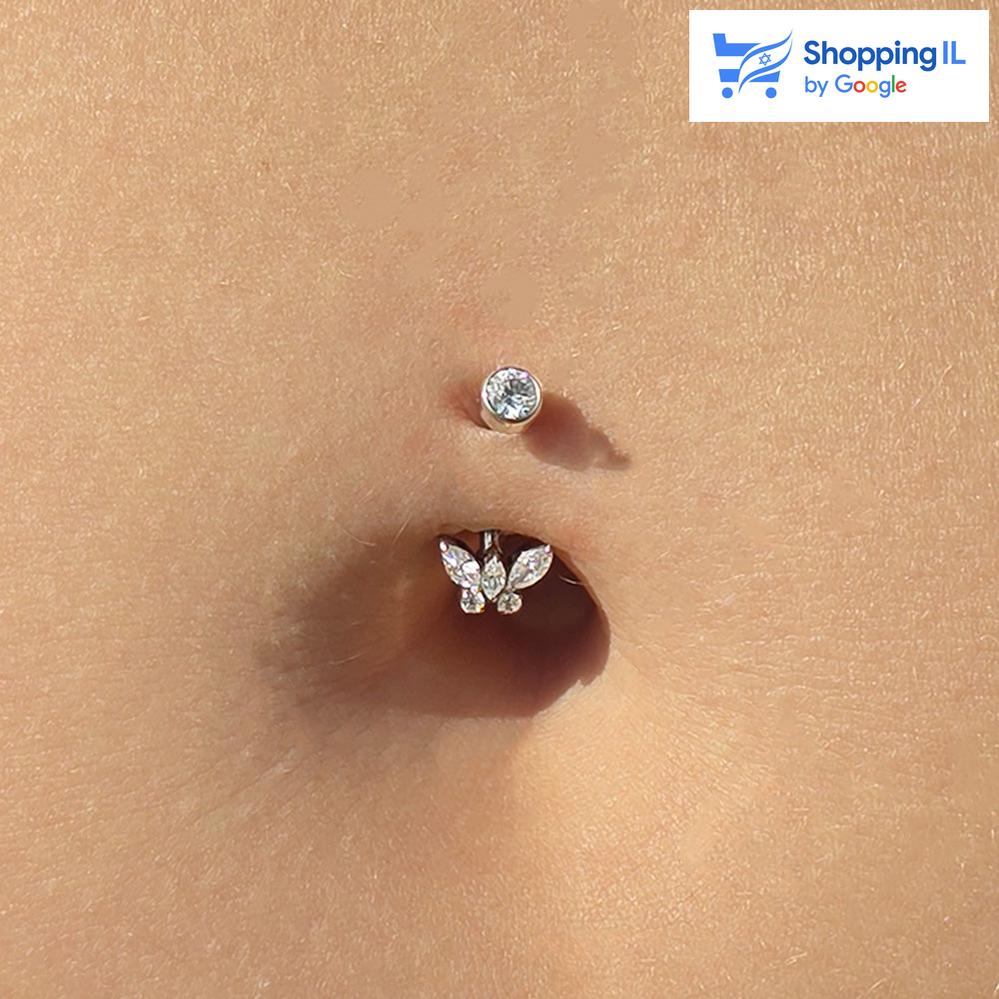 פרפר | עגיל לטבור טיטניום