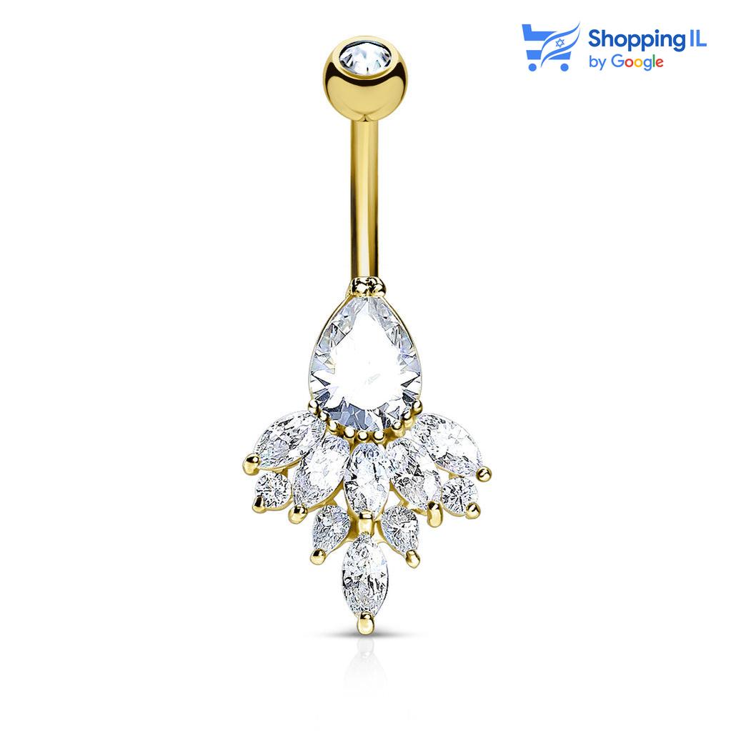 מינה | עגיל לטבור מצופה זהב