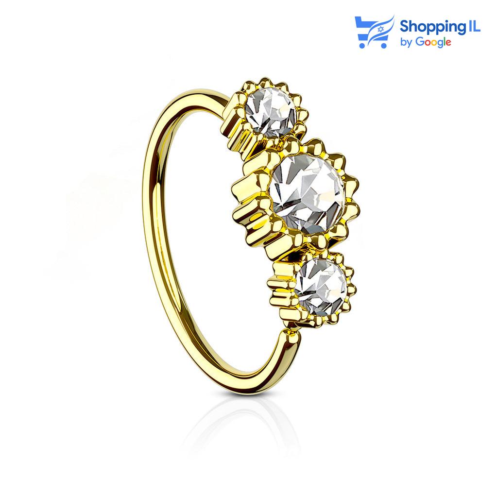 ז'יק | עגיל נזם מצופה זהב