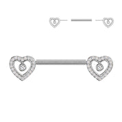 לב כפול | עגיל לפיטמה