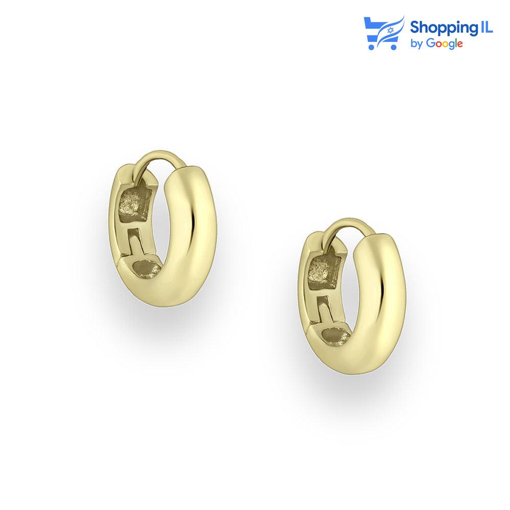 תלם | עגילי כסף 925 מצופים זהב