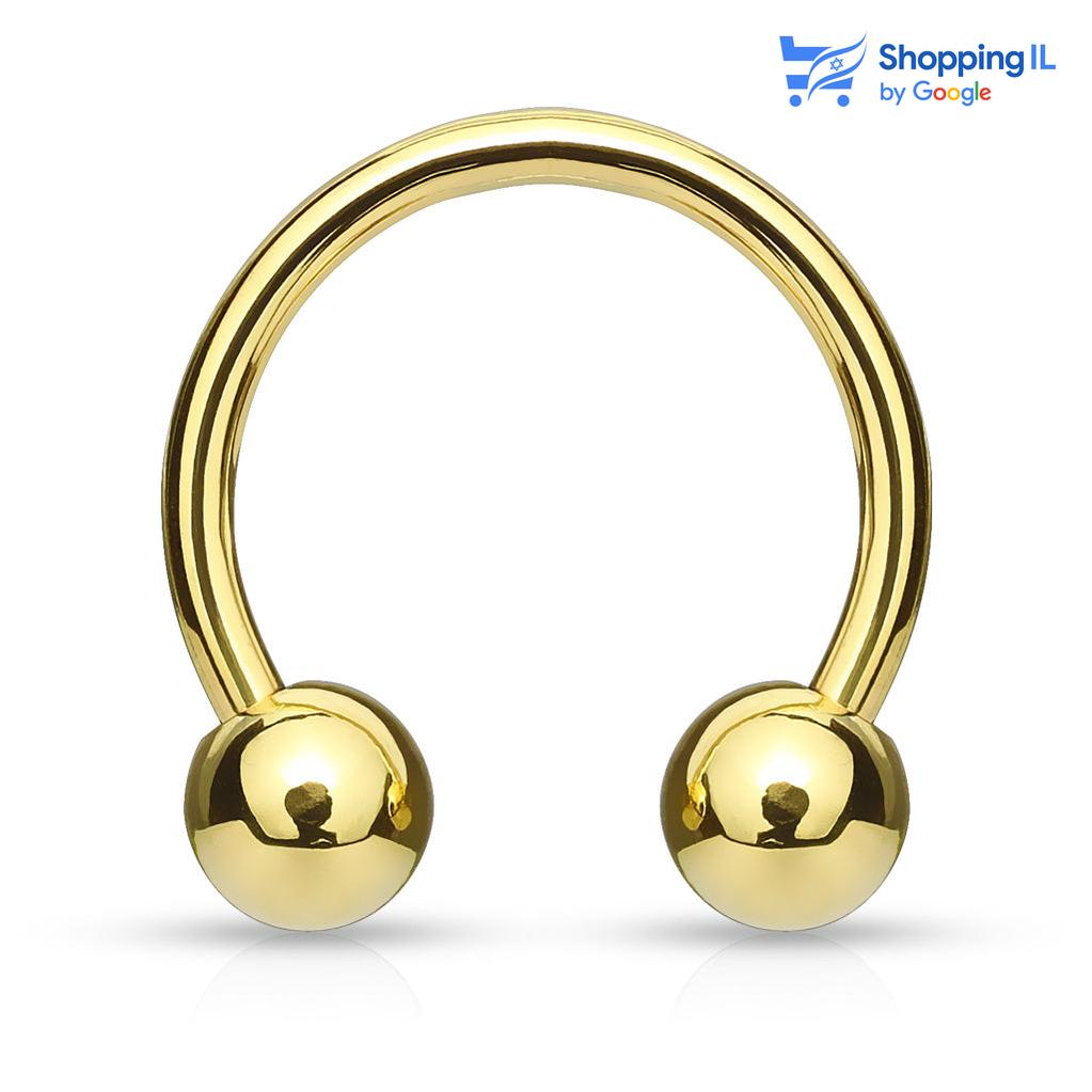 פרסה עבה | עגיל הרחבה מצופה זהב