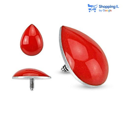טיפת דם  - עשוי סרג'יקל סטיל 316 (מתכת רפואית) . סוגר הברגה פנימית לדרמל בעיצוב טיפת דם. צבע - אדום מידה - מגיע עבור דרמל בעובי 1.6 מ"מ | מידת הכוכב היא 4 מ"מ.  העגיל מיועד בעיקר לאזורים הבאים: - דרמל פירסינג - כמובן שניתן לענוד את העגיל גם באזורים אחרים (:
