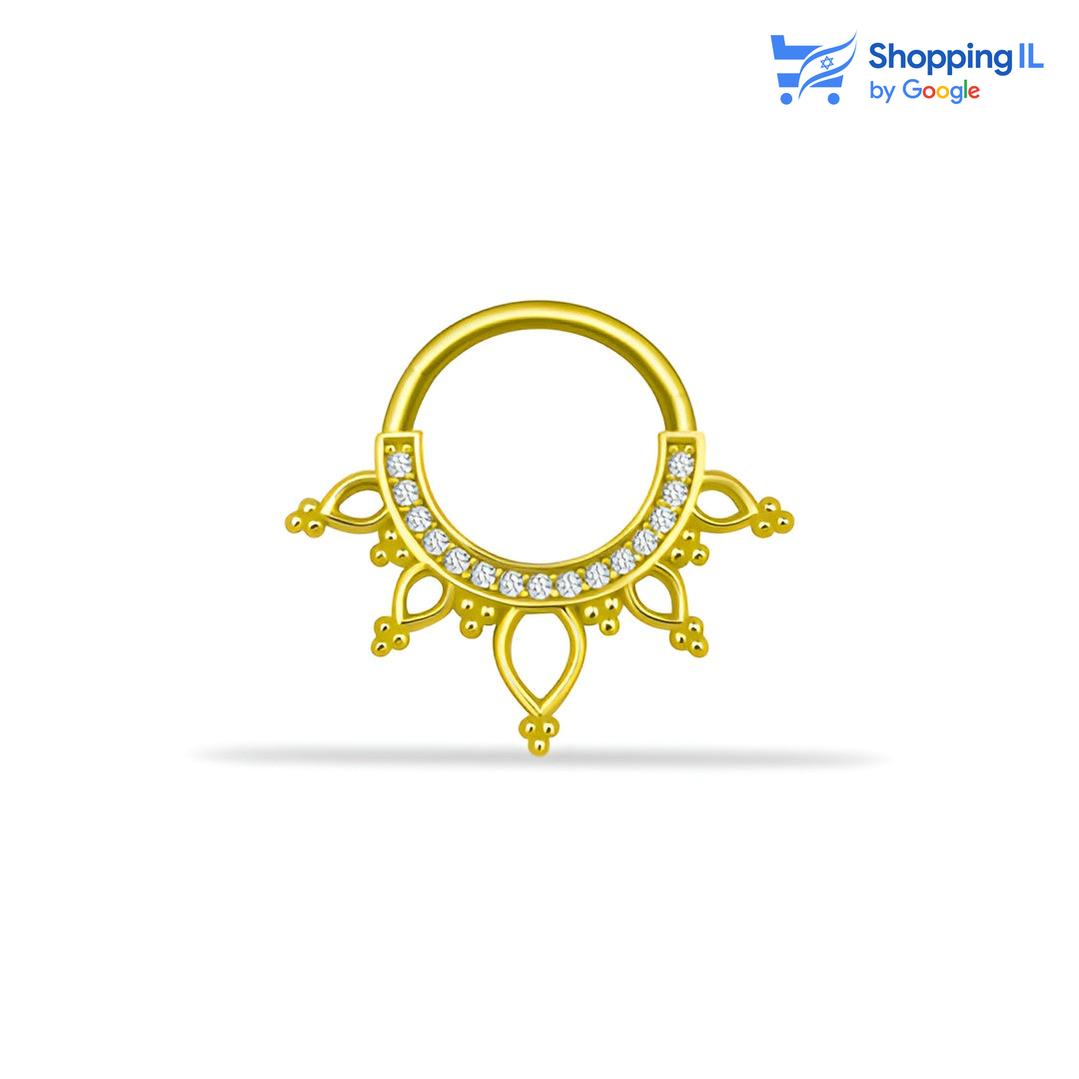 ספיר | עגיל זהב 14 קראט