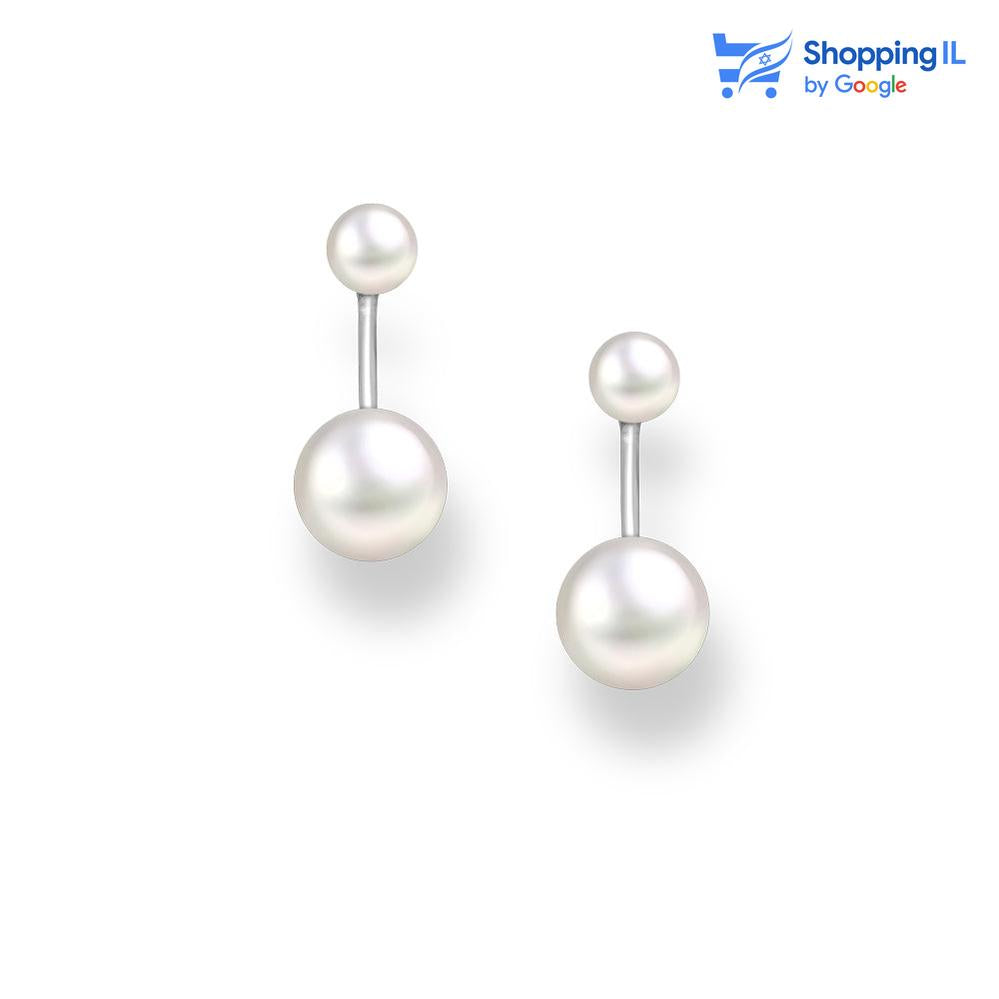 פנינים חובקות | עגילי כסף 925