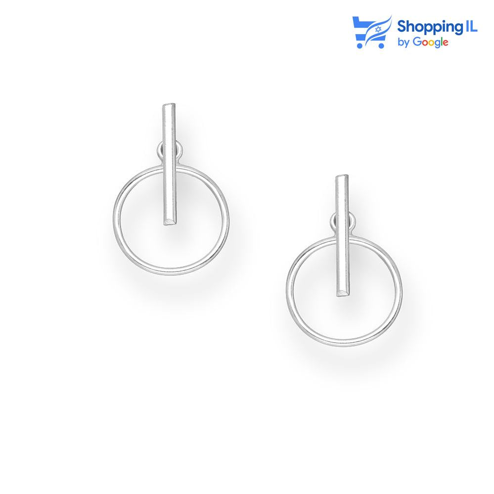 עגילי I/O | עגילי כסף 925