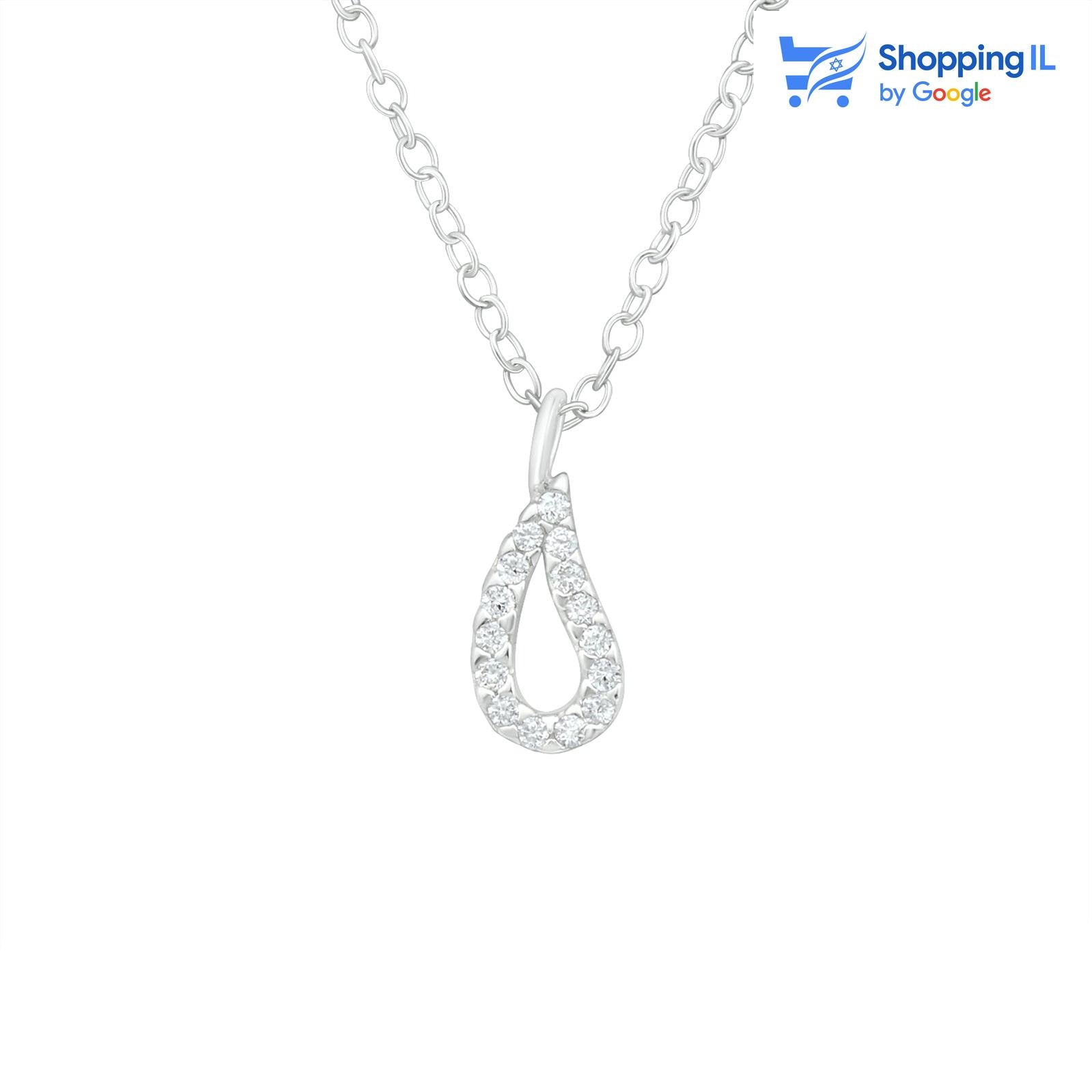 שרשרת טיפת זירקון.  שרשרת כסף מהממת עם תליון טיפה מרהיב, משובץ ב-15 אבני זירקון מבריקות.  עשויה כסף 925.  אורך שרשרת: 45 ס"מ | עובי שרשרת 1 מ"מ. מידת תליון: 8&4.5 מ"מ