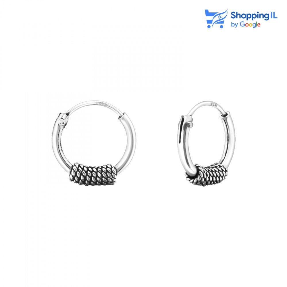 סוניק עגיל חישוק כסף 925 | קוטר 10 מ"מ