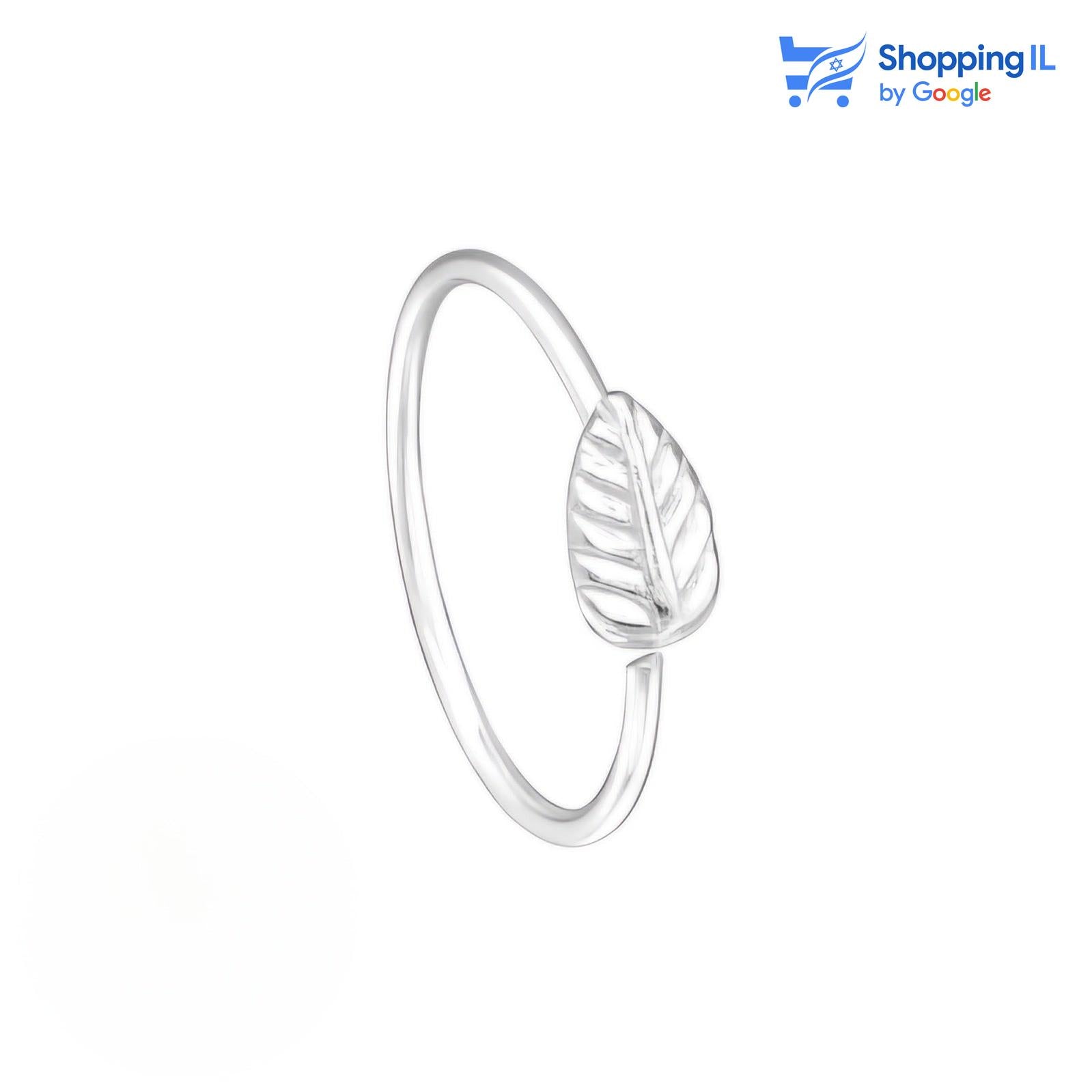 עגיל נזם עלה | כסף 925