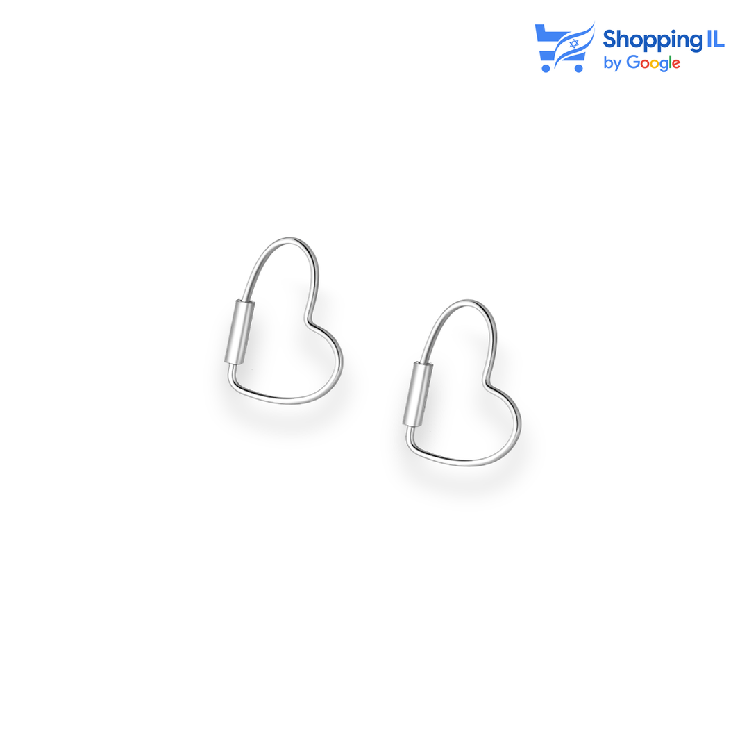 חישוקי לבבות | עגילי כסף 925