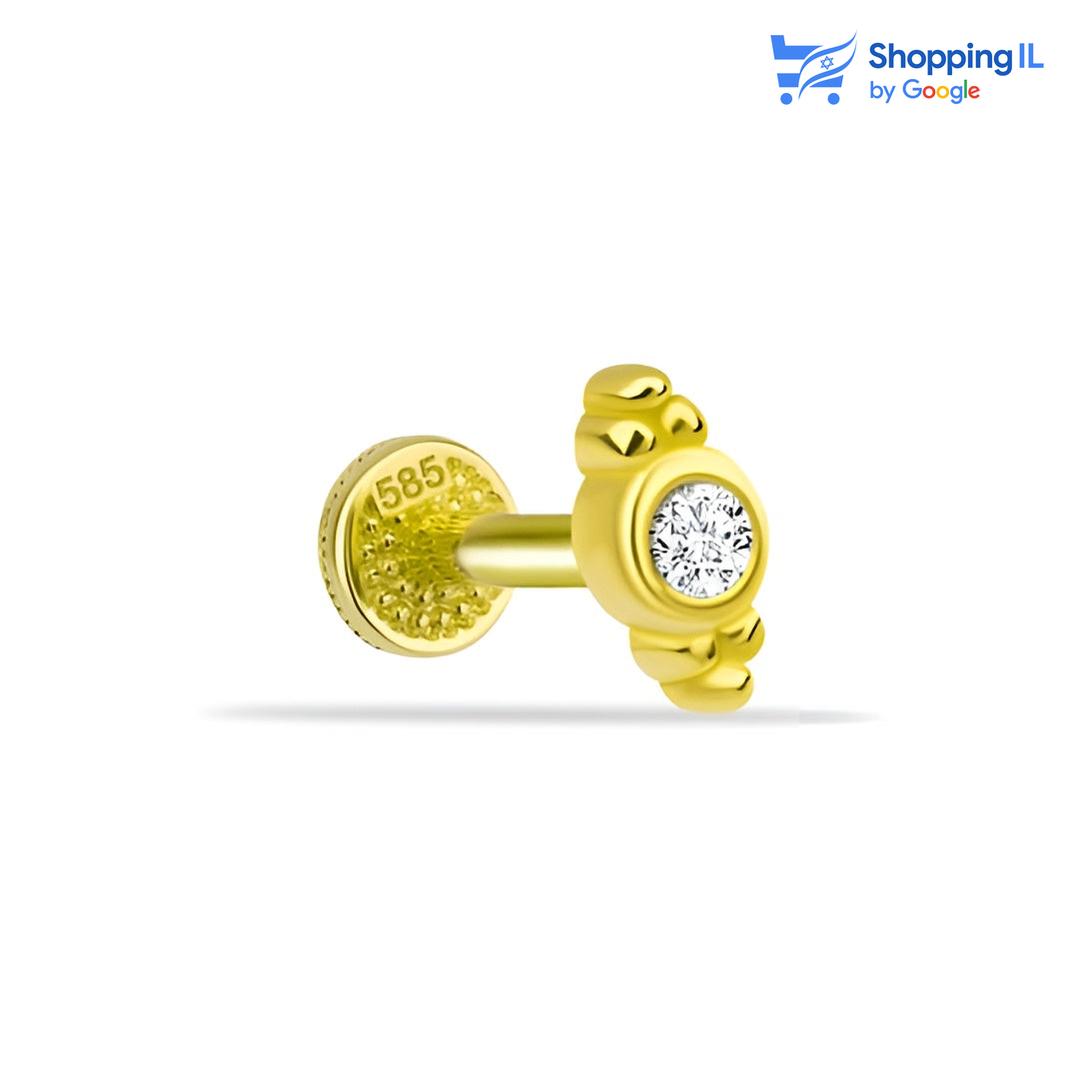 אינה | עגיל זהב 14 קראט