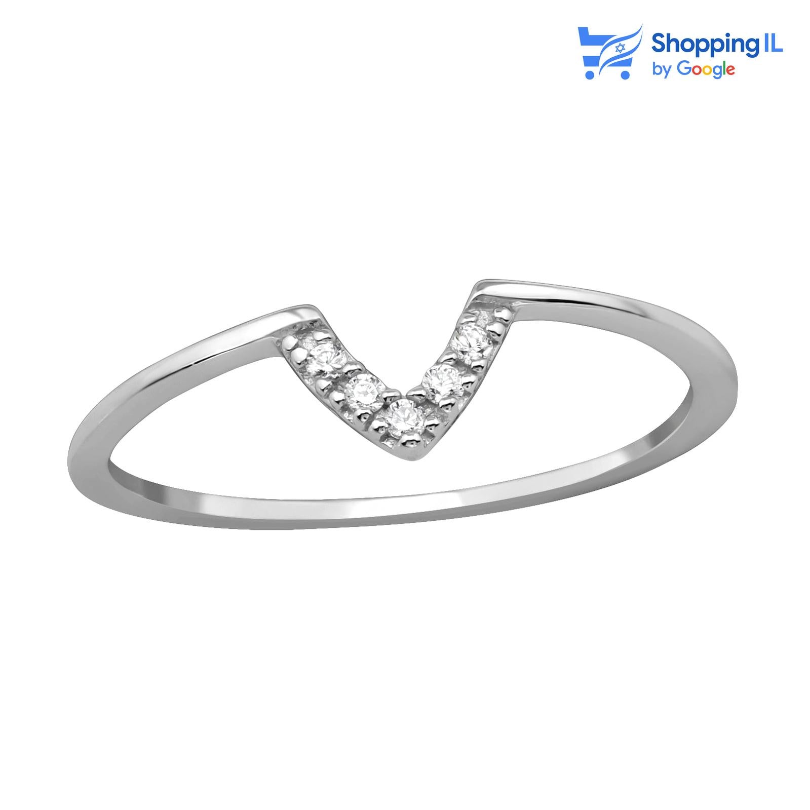 טבעת V | כסף 925