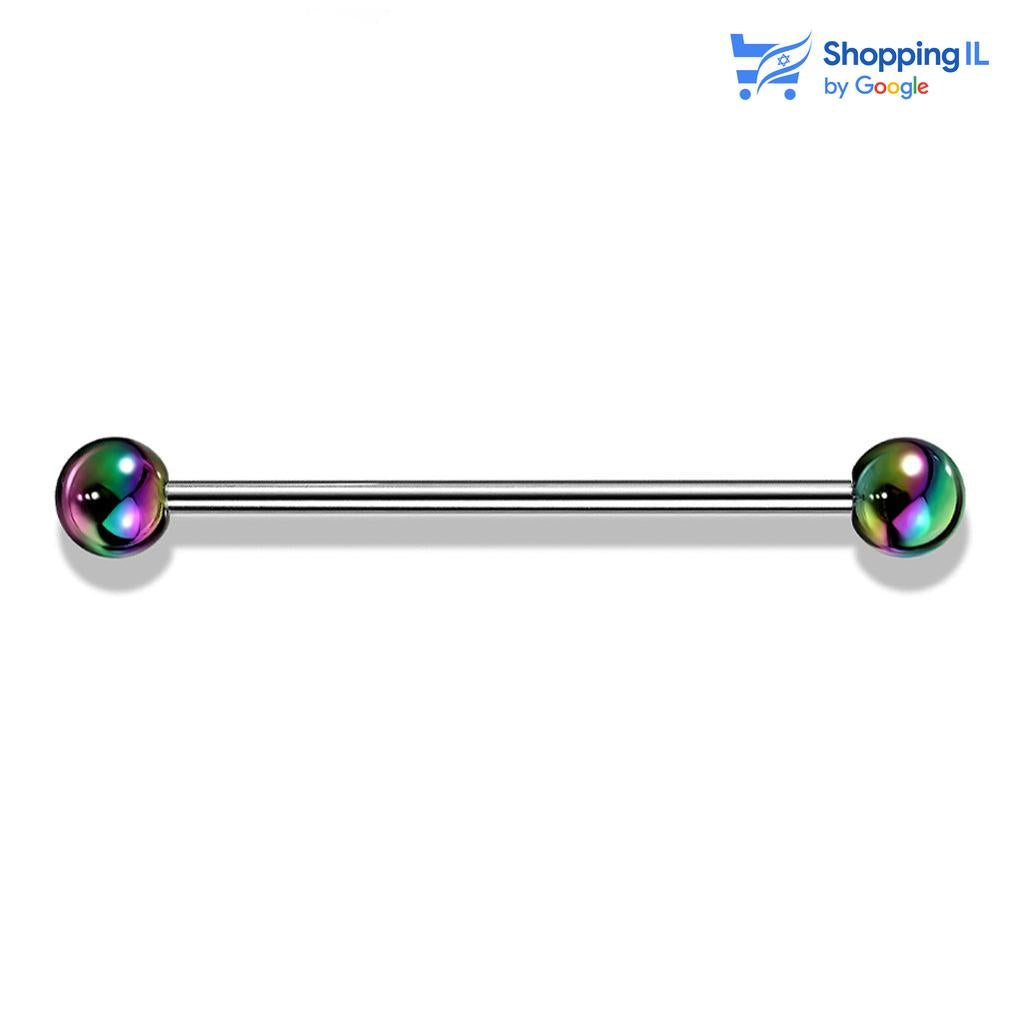 עגיל קשת - עשוי מתכת רפואית. העגיל בעיצוב מוט ברבל עם זוג סוגרים בצבע קשת העשויים מאקריל. צבע - קשת מידה - מגיע בעובי 1.6 מ"מ ובאורך 35 מ"מ  העגיל מיועד בעיקר לאזורים הבאים: - פירסינג אינדסטריאל 