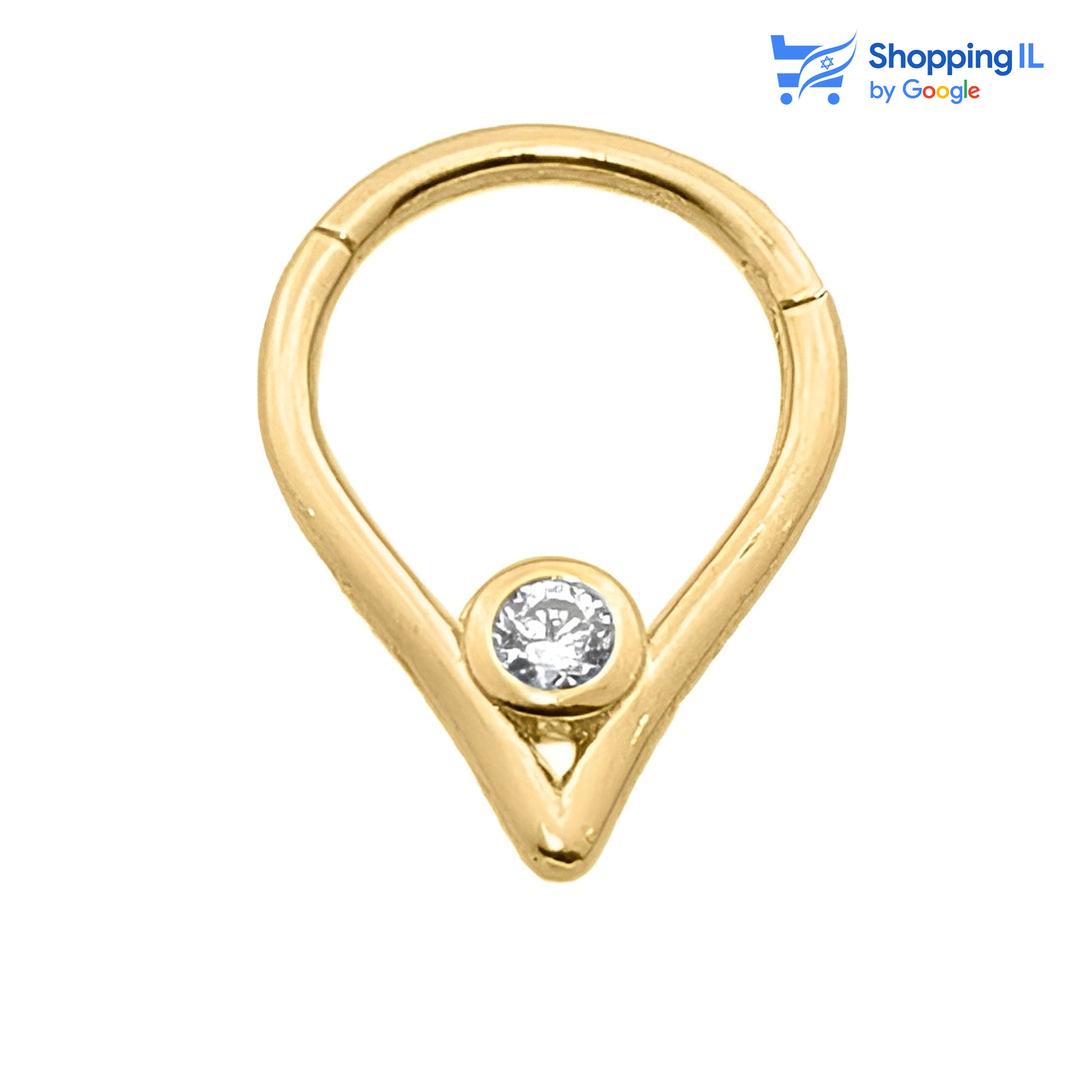 טיפת זהב | עגיל זהב 14 קראט