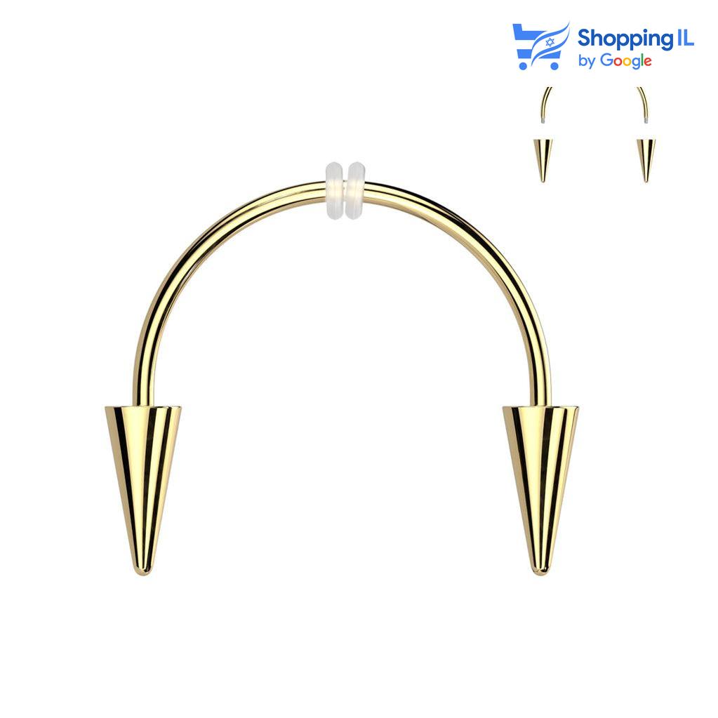 עגיל ניביי ערפד - סמיילי - עשוי מתכת רפואית העגיל מיועד לפירסינג סמיילי ונותן מראה של שיני ערפד מבצבצות . צבע - כסף, זהב מידה - מגיע בעובי 1.2 מ"מ | אורך המוט רחב 19 מ"מ | מידת הסוגרים הוא 4*9 מ"מ.  העגיל מיועד בעיקר לאזורים הבאים: - פירסינג סמיילי - כמובן שניתן לענוד את העגיל גם באזורים אחרים (: