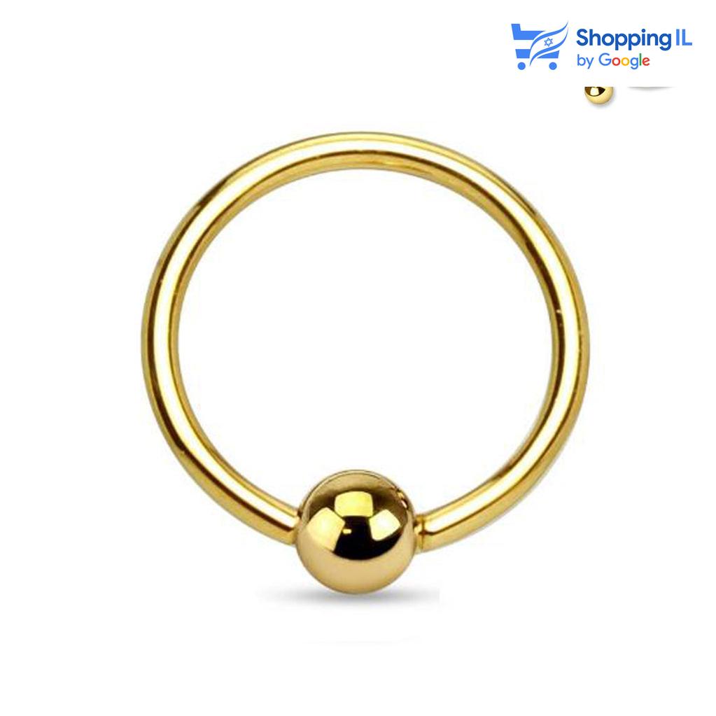 עגיל לחץ עבה | עגיל הרחבה מצופה זהב