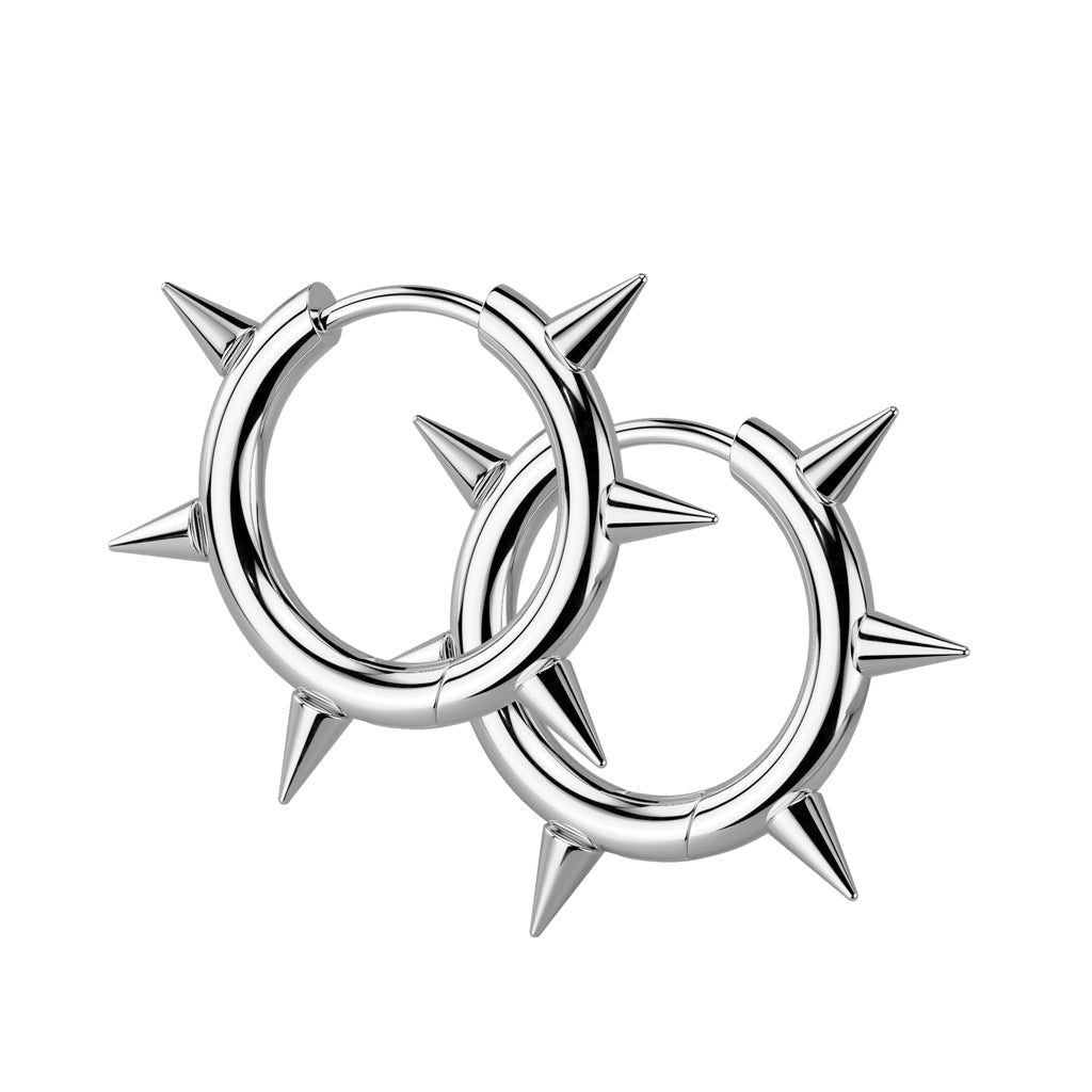 זוג חישוקי ג'ונס- עשוים סרג'יקל סטיל&nbsp;316&nbsp;(מתכת רפואית).
העגיל בעיצוב חישוק שפיצים.
צבע&nbsp;- כסוף, שחור
מידה&nbsp;- מגיע בעובי של 1 מ"מ ובקוטר 12 מ"מ

הפירסינג מיועד&nbsp;בעיקר לאזורים הבאים:
-&nbsp;תנוך
- כמובן שניתן לענוד את העגיל גם באזורים אחרים (: