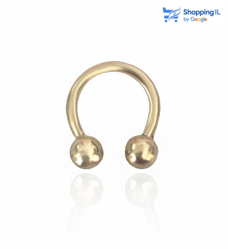 פרסה | עגיל זהב 14 קראט