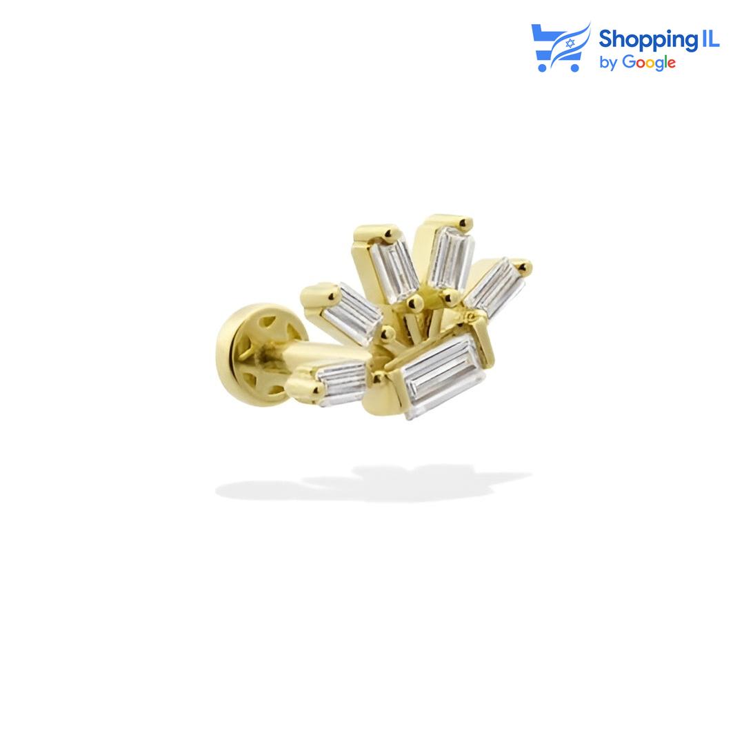 שמש המאיה | עגיל זהב 14 קראט