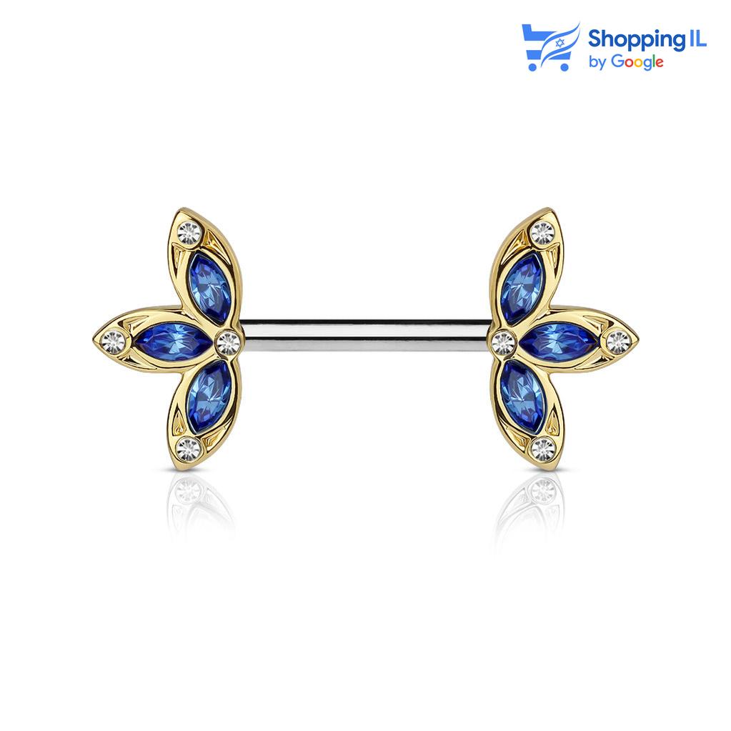 Blue Bloom&nbsp;- &nbsp;עשוי&nbsp;מתכת רפואית (סרג'יקל סטיל) מצופה זהב
עגיל לפיטמה עם נוכחות מדויקת ושילוב צבעים שמושך את העין.
הזהב העדין והאבני קריסטל הכחולות מייצרים מראה חד ונקי.
מידה&nbsp;- מגיע בעובי 1.6 מ"מ ובאורך 14 מ"מ


העגיל מיועד בעיקר לאזורים הבאים:
- פירסינג בפיטמה
- כמובן שניתן לענוד את העגיל גם באזורים אחרים (:
