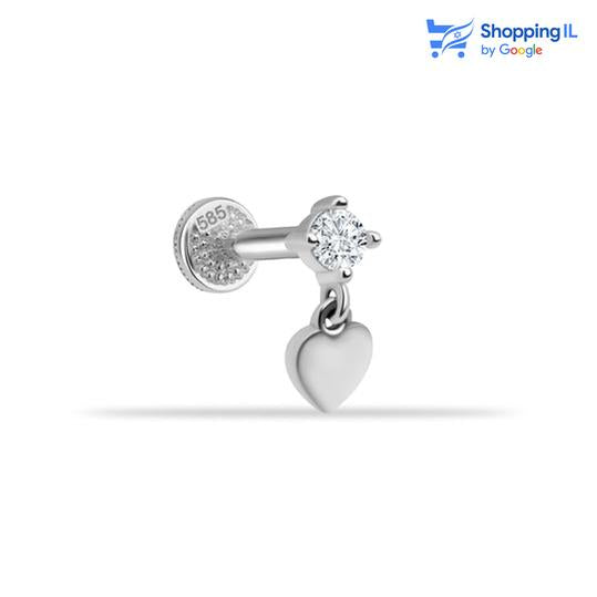 תליון לב זהב | עגיל זהב 14 קראט