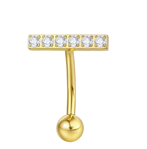 פס זירקונים| עגיל לטבור טיטניום