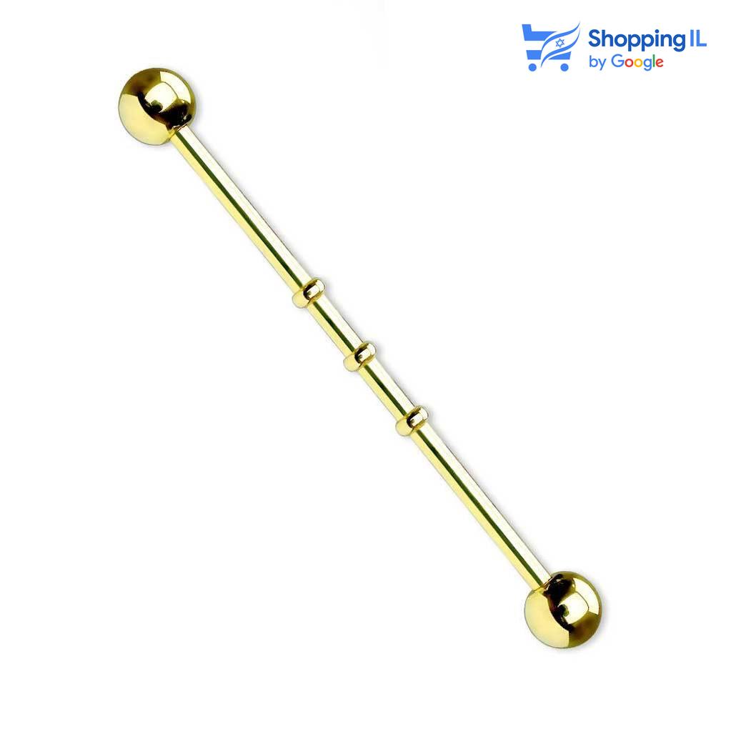 1.6 מ"מ ובאורך 38 מ"מ  קוטר סוגר - 5 מ"מ  העגיל מיועד בעיקר לאזורים הבאים: - פירסינג אינדסטריאל 