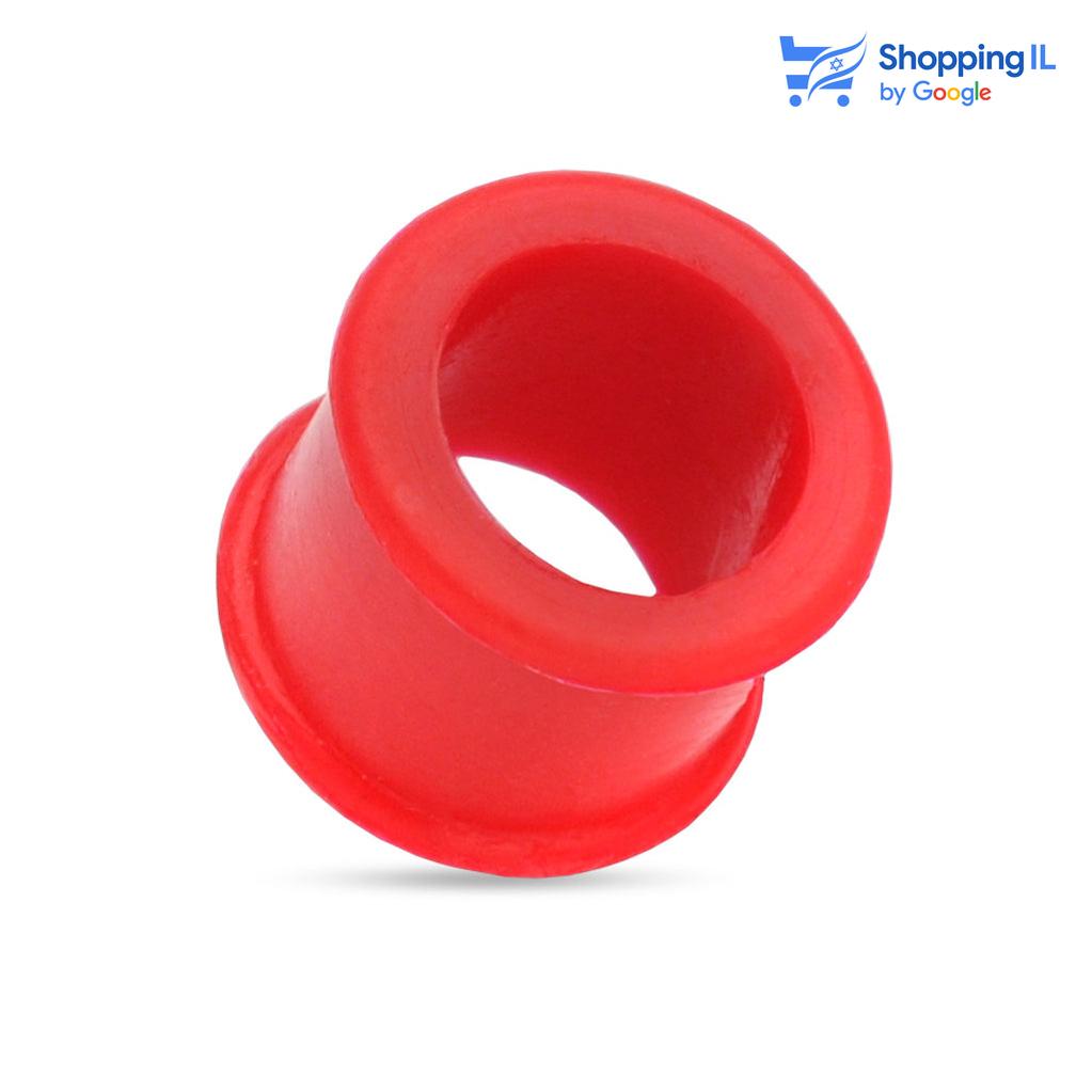 הרחבת סיליקון עם שוליים רחבות- עשויה מסיליקון. ההרחבה בעיצוב עגיל קל עשוי סיליקון עם שוליים רחבים. צבע - לבן, שחור, אדום, ירוק, ורוד מידה - מגיע בקוטר 14-26 מ"מ