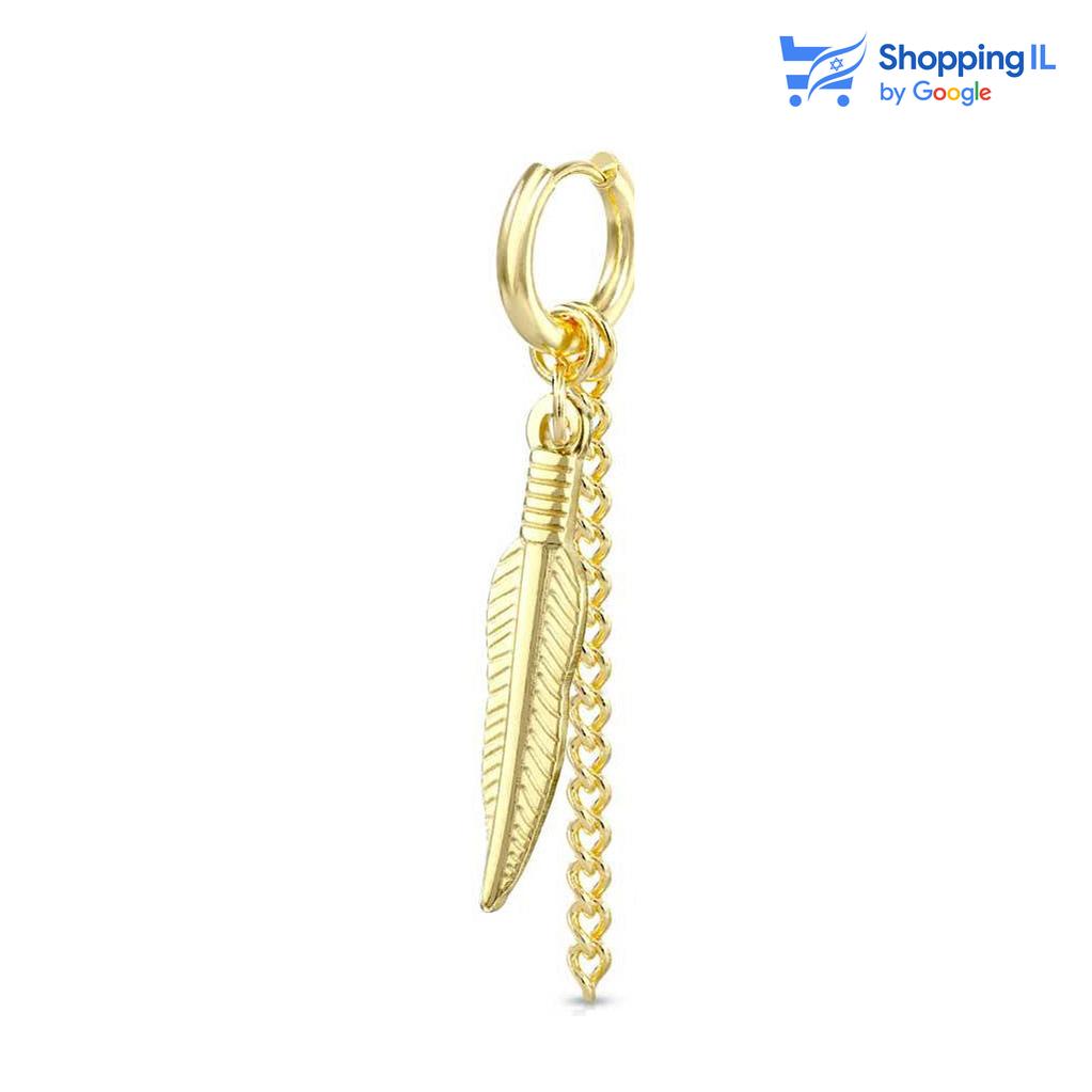 עגיל נוצה אינדיאנית - עשוי ממתכת רפואית. העגיל בעיצוב חישוק עם נוצה ושרשרת (ניתן להפריד את השרשרת או הנוצה מהעגיל ) צבע - כסוף, שחור, זהב מידה - מגיע בעובי של 1 מ"מ ובקוטר 8 מ"מ  שימו לב העגיל מגיע כעגיל בודד במידה ותרצו זוג עגילים אנא הוסיפו לעגלה 2 פריטים.  העגיל מיועד בעיקר לאזורים הבאים: - תנוך - הליקס - כמובן שניתן לענוד את העגיל גם באזורים אחרים (: