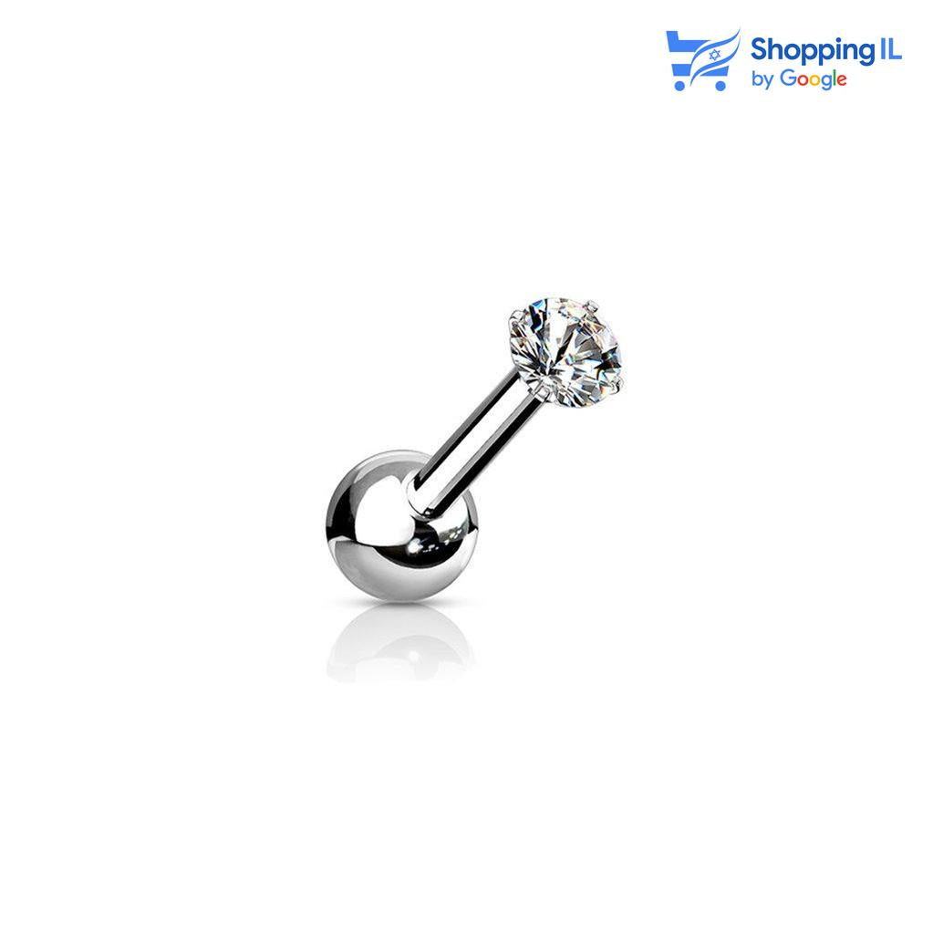 עגיל זירקון קטן - עשוי ממתכת רפואית. העגיל משובץ זירקון בגדלים שונים. צבע - כסוף מידה - מגיע בעובי של 1.2 מ"מ ובאורך 6 מ"מ  העגיל מיועד בעיקר לאזורים הבאים: - מתאים לתנוך כעגיל שני, שלישי, רביעי - פירסינג הליקס - פירסינג פלאט - פירסינג טראגוס - כמובן שניתן לענוד את העגיל גם באזורים אחרים (: