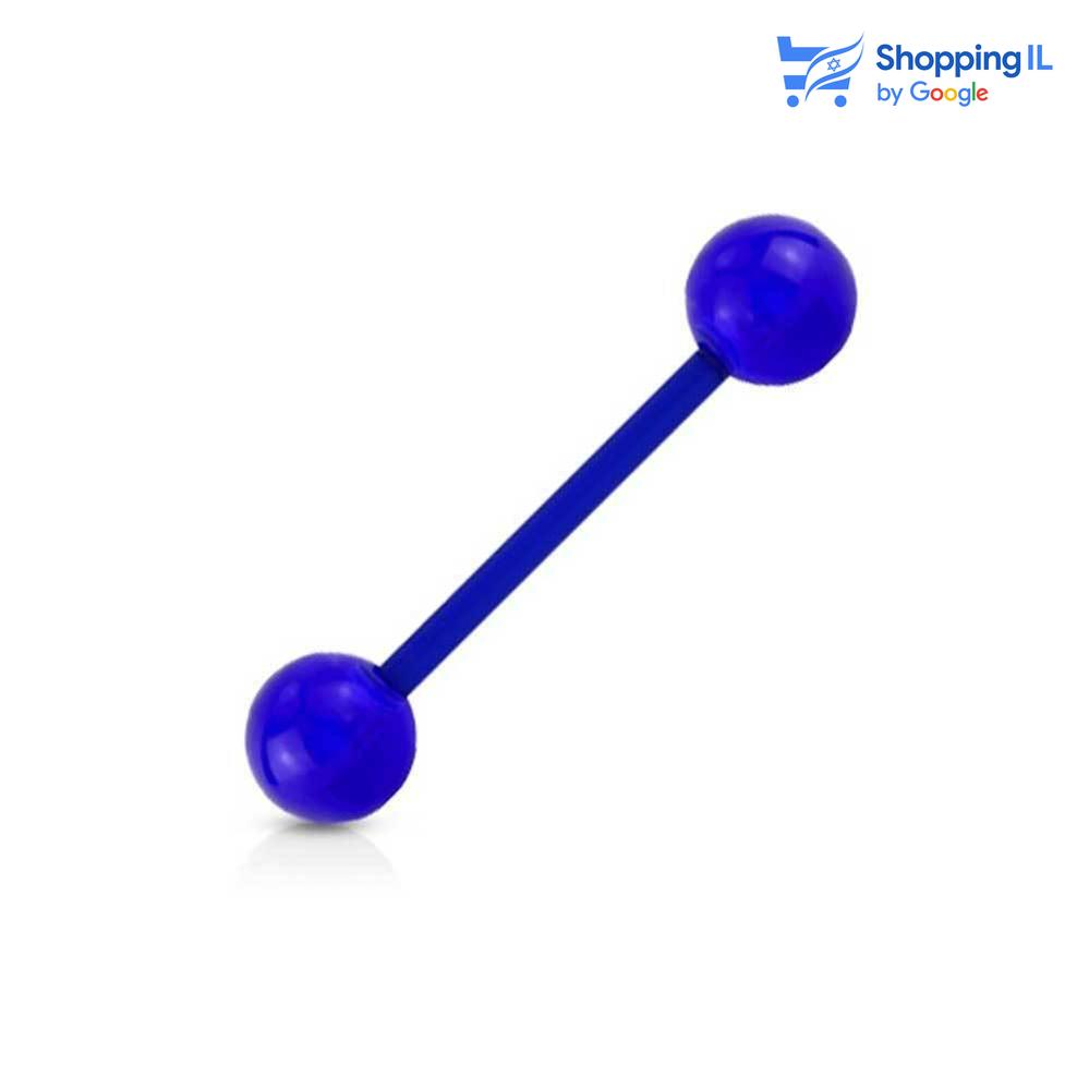 עגיל ללשון ביופלקס - עגילים עשויים ביופלקס עם גולות אקריל. העגיל בסגנון מוט גמיש. צבע - שחור, סגול, כחול, ורוד,לבן מידה - מגיע בעובי של 1.6 מ"מ ובאורך 16 מ"מ קוטר סוגרים - 6 מ"מ  העגיל מיועד בעיקר לאזורים הבאים: - פירסינג בלשון - כמובן שניתן לענוד את העגיל גם באזורים אחרים (: