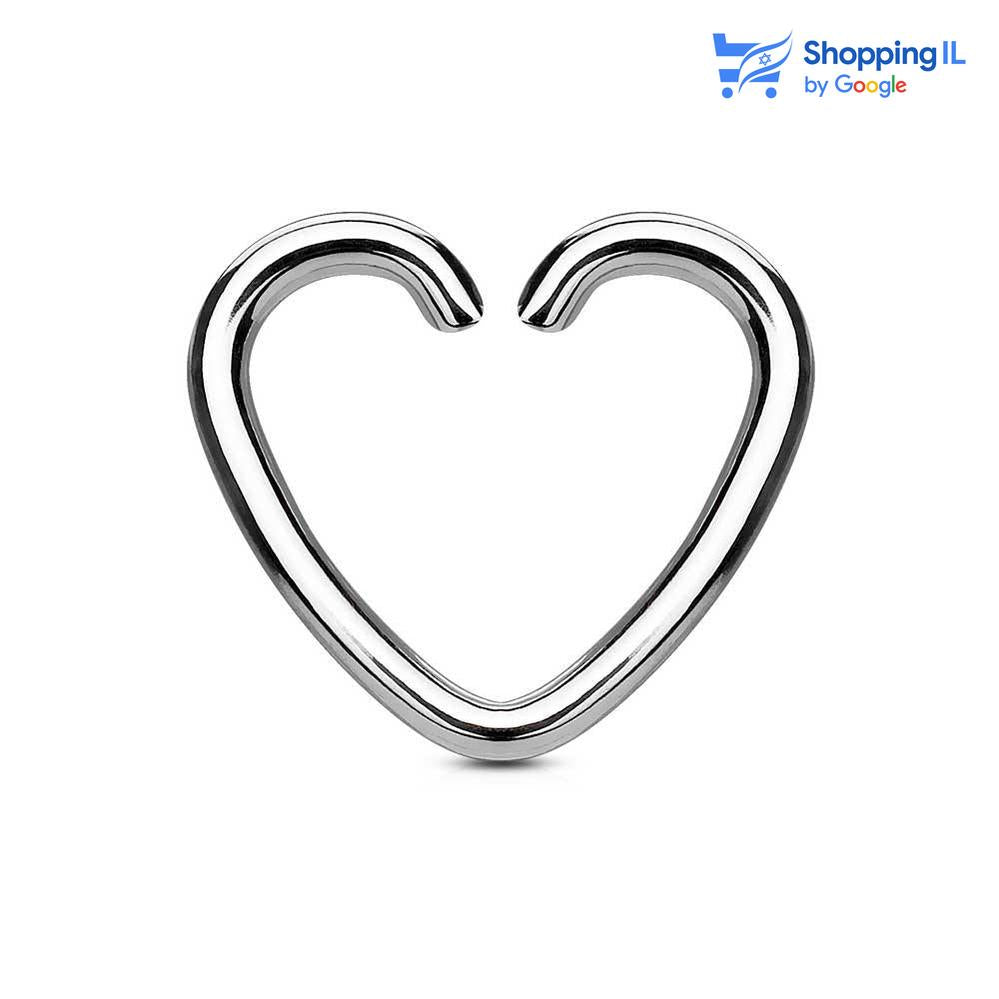 לב טיטניום - Labass עגיל בננה לב - עגיל בננה עשוי מתכת רפואית מצופה ברודיום. העגיל בעיצוב מוט בננה עם זירקונים בסגנון לב.  צבע -כסוף מידה - מגיע בעובי של 1.2 מ"מ ובאורך 8 מ"מ קוטר סוגר - 3 מ"מ  העגיל מיועד בעיקר לאזורים הבאים: - פירסינג בגבה - פירסינג רוק - פירסינג בטבור (קצר ודק במידה מהסטנדרט)