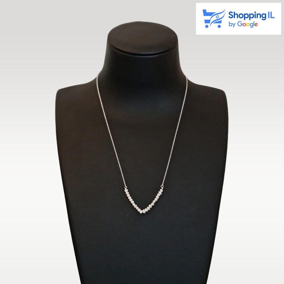 שרשרת לאישה מעוצבת עם פנינים עשויה כסף 925 מקולקציית שרשראות הכסף לאישה ולגבר של לאבאס.