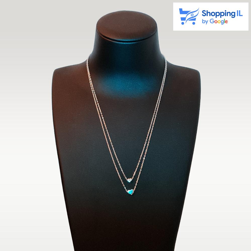 לב כפול | שרשרת כסף 925