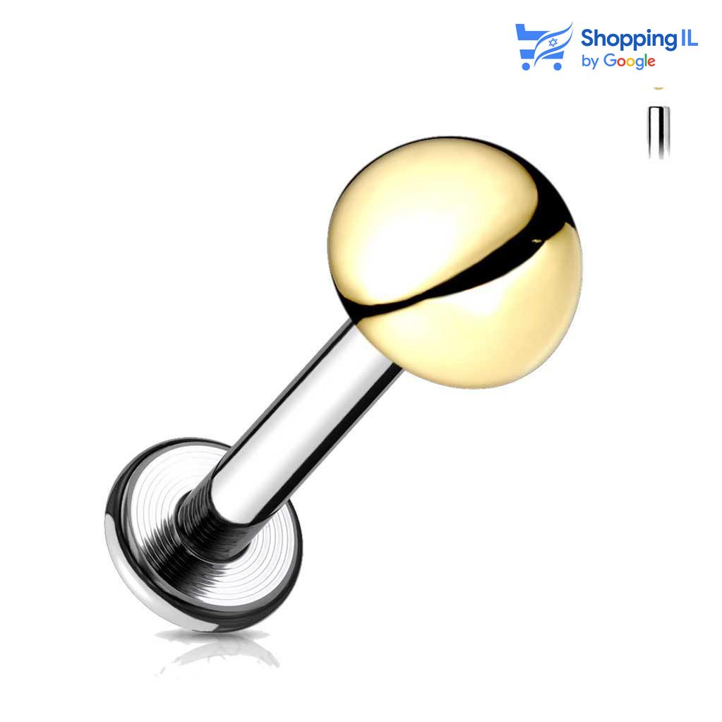 עגיל באג - עגיל לברט עשוי טיטניום TITANIUM 6AL-4V-ELI ASTM F-136. העגיל בעיצוב עגיל לברט עם סוגר בסגנון כיפה בעל הברגה פנימית. צבע - שחור, זהב מידה - מגיע בעובי של 1.2 מ"מ ובאורך 8 מ"מ קוטר הסוגר - 4 מ"מ  העגיל מיועד בעיקר לאזורים הבאים: - פירסינג בשפה  - פירסינג קונץ' - פירסינג הליקס - פירסינג טראגוס - כמובן שניתן לענוד את העגיל גם באזורים אחרים (: