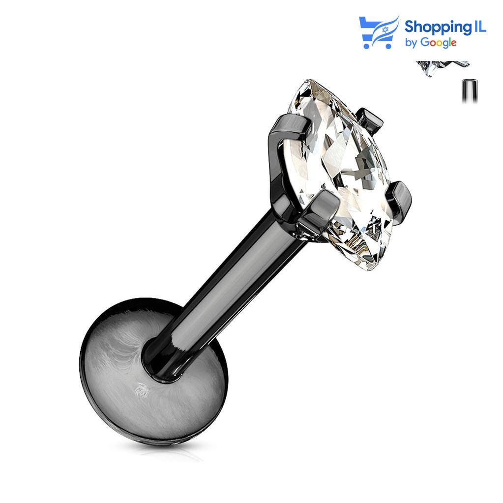 Black Ice - עגיל עשוי מתכת רפואית בעלת הברגה פנימית. העגיל בעיצוב מוט משובץ זירקון טיפתי קטן. צבע - שחור, כסוף מידה - מגיע בעובי של 1.2 מ"מ ובאורך 6 מ"מ, קוטר הזירקון הוא 2 מ"מ  העגיל מיועד בעיקר לאזורים הבאים: - פירסינג קונץ' - פירסינג הליקס - פירסינג פלאט - פירסינג טראגוס - כמובן שניתן לענוד את העגיל גם באזורים אחרים (: