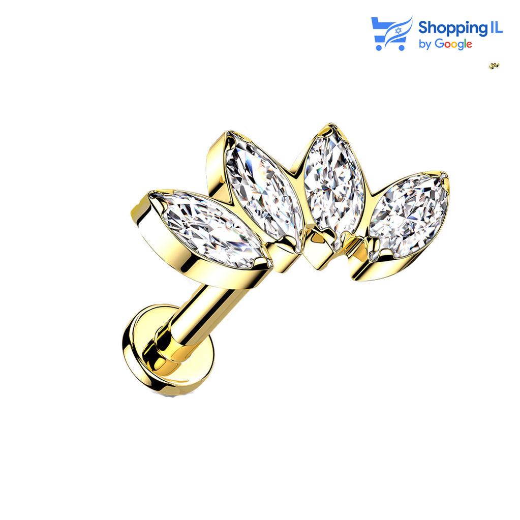 עגיל קאטנה - עשוי מטיטניום. עגיל קאטנה בעל הברגה פנימית העשוי מטיטניום בצבע זהב ומשובץ בזירקוניים בעיצוב של כתר זהב. צבע -זהב מידה - מגיע בעובי של 1.2 מ"מ ובאורך 6 מ"מ  העגיל מיועד בעיקר לאזורים הבאים: - פירסינג הליקס - פירסינג פלאט - פירסינג טראגוס - פירסינג קונץ - כמובן שניתן לענוד את העגיל גם באזורים אחרים (: