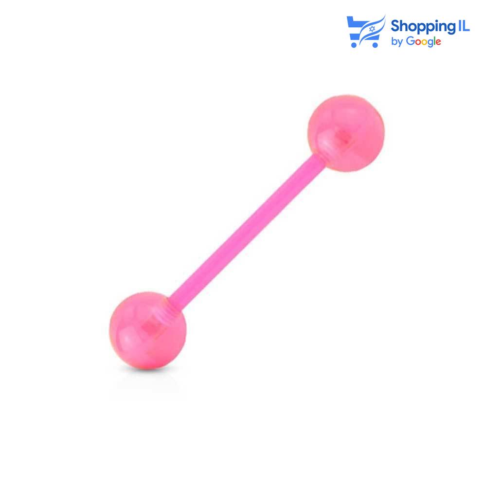 עגיל ללשון ביופלקס - עגילים עשויים ביופלקס עם גולות אקריל. העגיל בסגנון מוט גמיש. צבע - שחור, סגול, כחול, ורוד,לבן מידה - מגיע בעובי של 1.6 מ"מ ובאורך 16 מ"מ קוטר סוגרים - 6 מ"מ  העגיל מיועד בעיקר לאזורים הבאים: - פירסינג בלשון - כמובן שניתן לענוד את העגיל גם באזורים אחרים (: