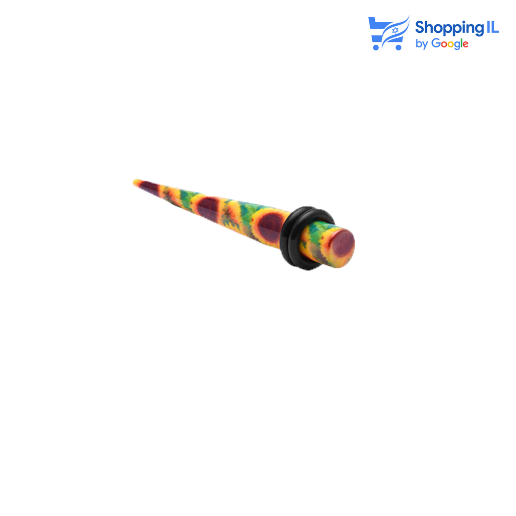 סטרצ'ר עבור הרחבות עשוי אקריל בעיצוב צבאי סטרצ'ר צבאי - עשוי אקריל. הסטרצ'ר בעיצוב צבעוני מיועד להרחבת נקבים, מגיע עם זוג גומיות. מידה - מגיע בקוטר 10 מ"מ  העגיל מיועד בעיקר לאזורים הבאים: - להרחבת נקבים קיימים  הסטרצ'ר מגיע כעגיל בודד ולא בזוג