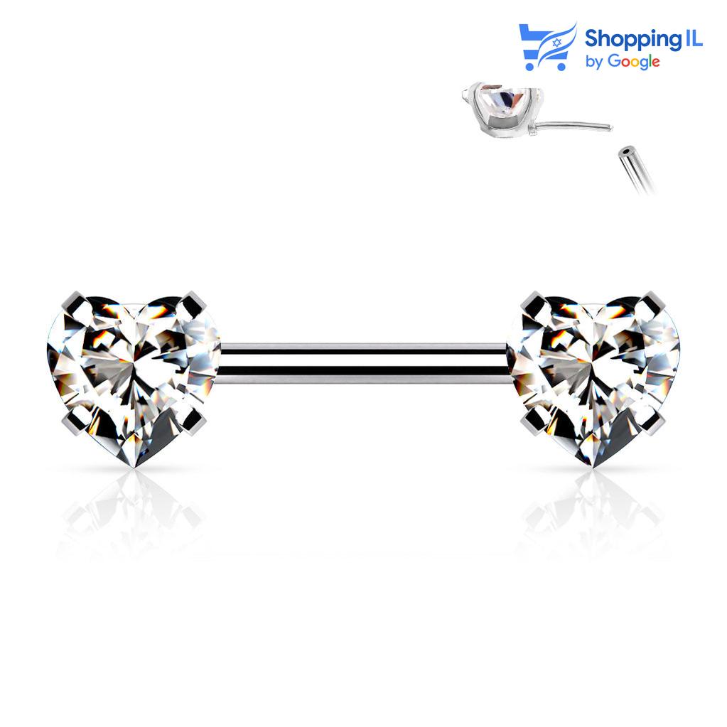 עגיל Double heart - עשוי סרג'יקל סטיל (מתכת רפואית), עם סגירת פוש. העגיל בעיצוב זוג לבבות אדומים עשויים זירקון. צבע - אדום  מידה - מגיע בעובי 1.6 מ"מ ובאורך 12 מ"מ  העגיל מיועד בעיקר לאזורים הבאים: - פירסינג בפיטמה