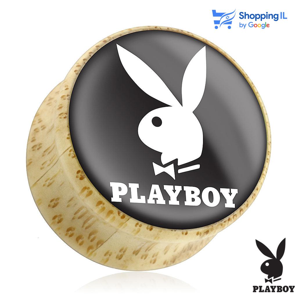 הרחבת פלייבוי - עשויה עץ אורגני. ההרחבה פלאג בעיצוב ארנב פלייבוי לבן על רקע שחור. צבע - לבן שחור