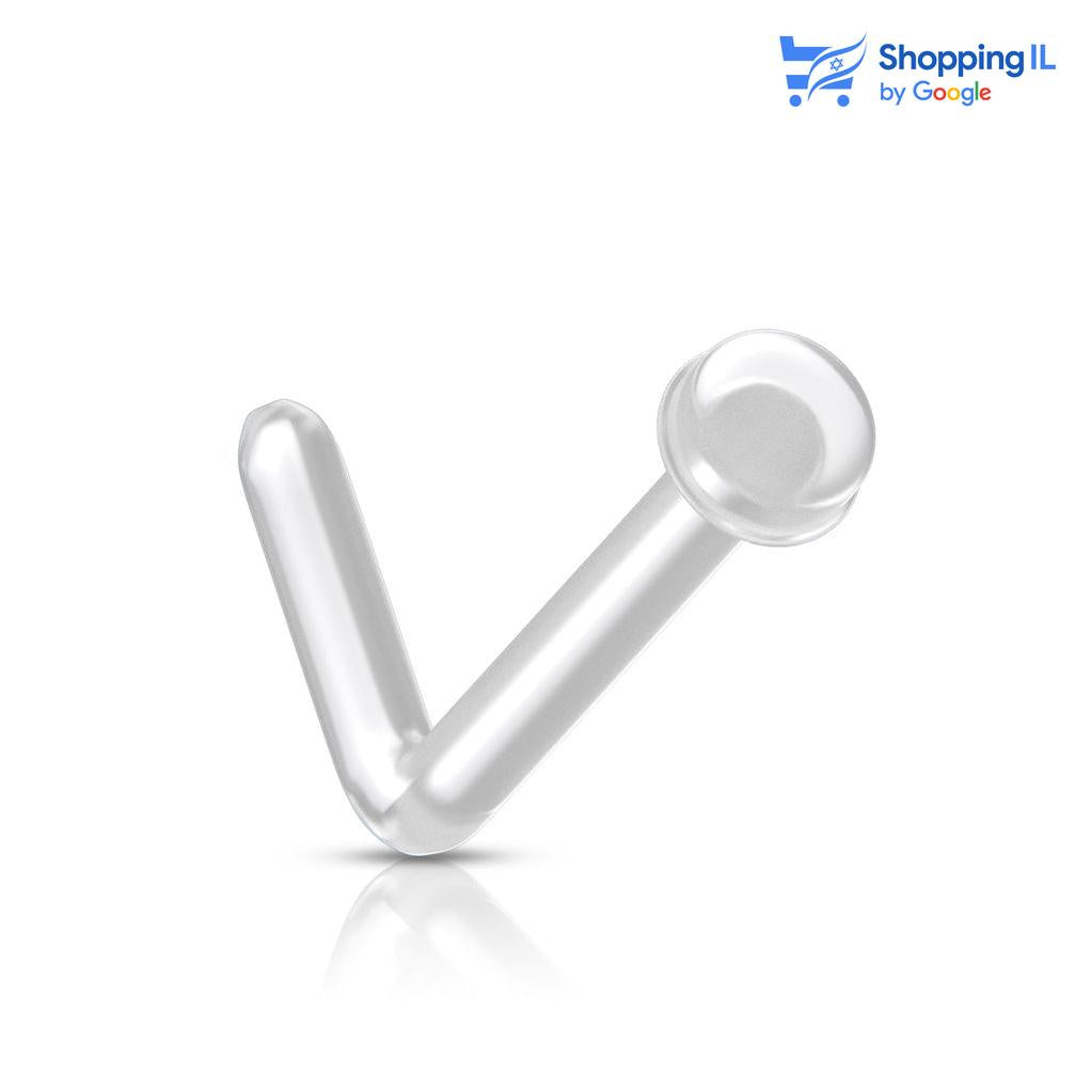 עגיל נזם נקודה שקופה - עגיל קיפר עשוי ביופלקס. עגיל קיפר בצורת "ר" לשמירה על הנזם והסתרה מושלמת שלו. צבע - שקוף מידה - מגיע בעובי של 0.8 מ"מ ואורך של 6 מ"מ. קוטר הנקודה - 2 מ"מ העגיל מיועד בעיקר לאזורים הבאים: - פירסינג נזם - כמובן שניתן לענוד את העגיל גם באזורים אחרים (:  מתאים לחיילים מתאים למשרדים שלא אוהבים פירסינג