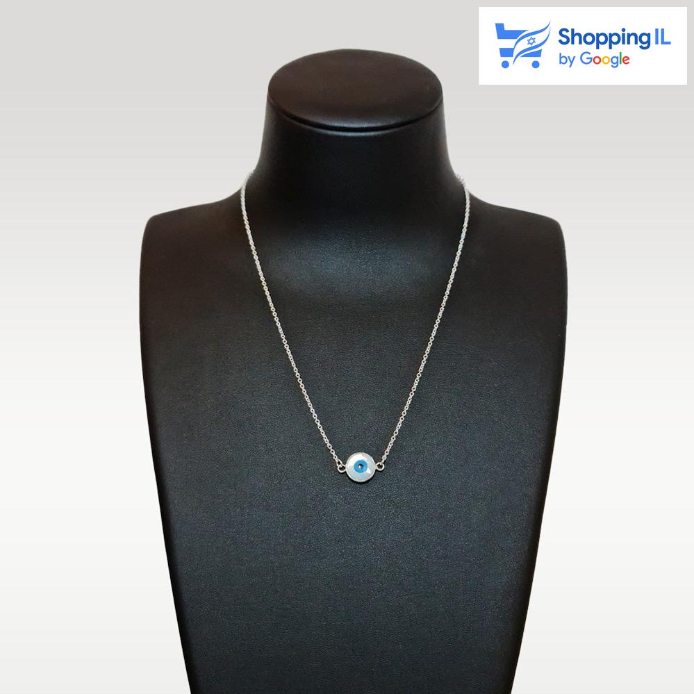 שרשרת כסף 925 לאישה "עין כחולה" מקולקציית שרשראות הכסף לאישה.