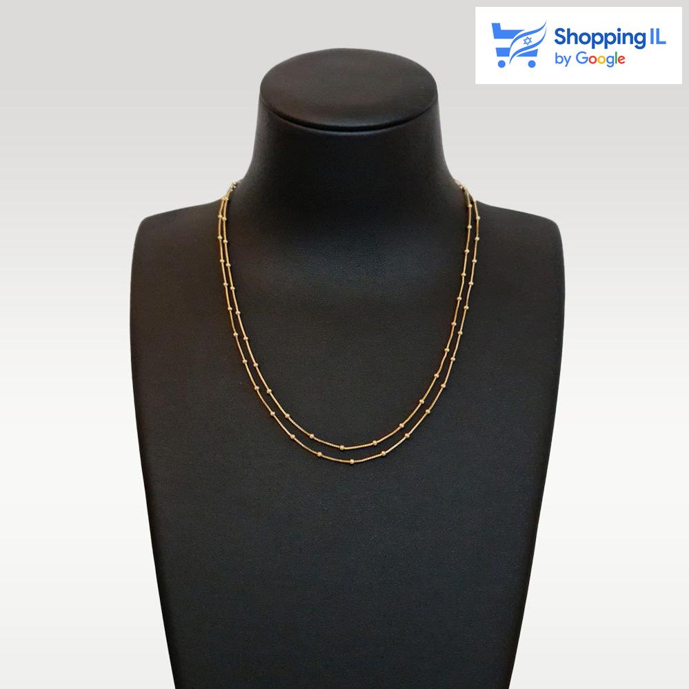 שרשרת לאישה כסף 925 מצופה זהב 18 קראט מקולקציית שרשראות הכסף לאישה ולגבר של לאבאס.