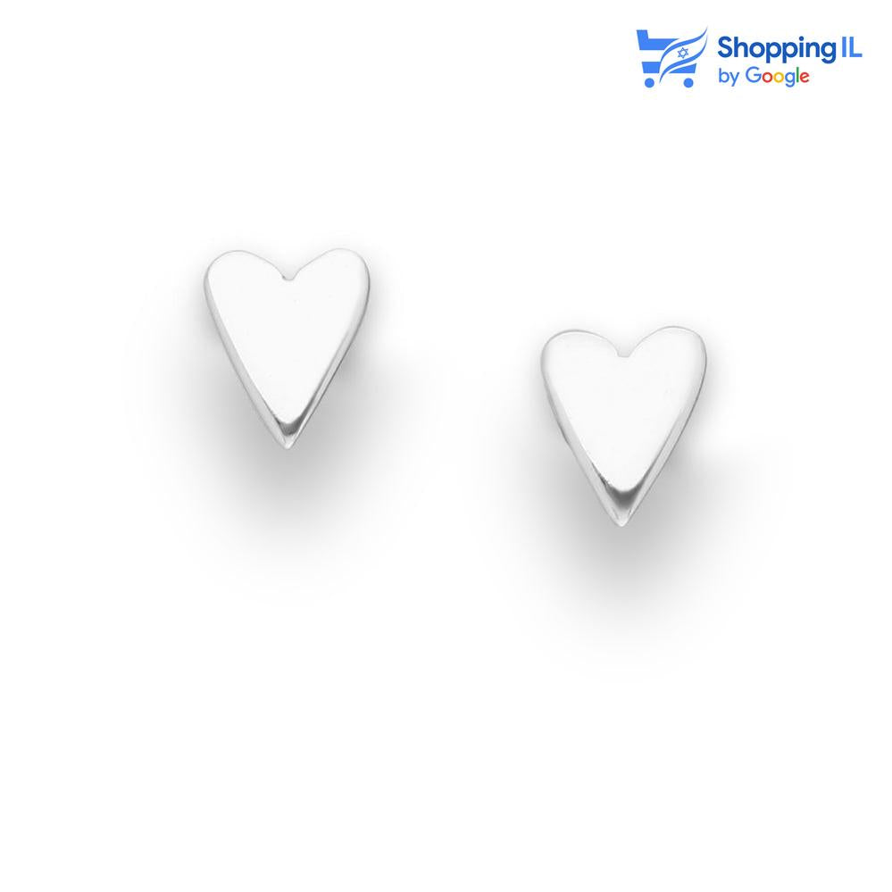 זוג עגילי לב-  עשויים כסף 925 זוג עגילים צמודים בעיצוב קלאסי של לב. צבע - כסף מידה - מגיע בעובי של 0.8 מ"מ | מידת הלב 4/5 מ"מ  העגילים מיועדים בעיקר לאזורים הבאים: - עגיל בתנוך - כמובן שניתן לענוד את העגיל גם באזורים אחרים (: