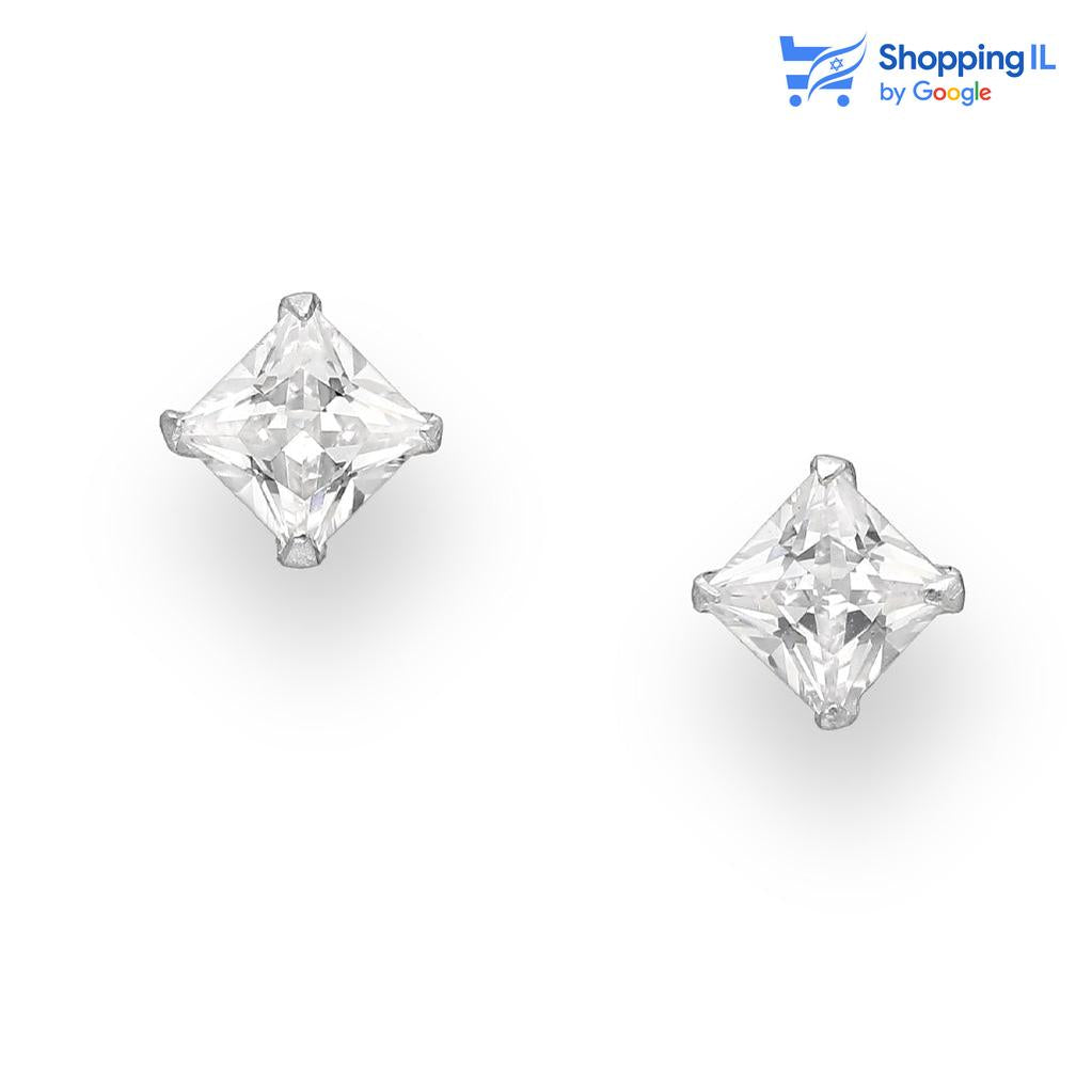 זוג עגילי ברי- עשויים מכסף סטרלינג 925 . זוג עגילים צמודים לתנוך האוזן משובצים באבן זירקון מרובעת צבע- קלייר, שחור. מידה - מגיע בעובי של 0.8 מידת הזירקון 4 מ"מ.  העגילים מיועדים בעיקר לאזורים הבאים: - תנוך