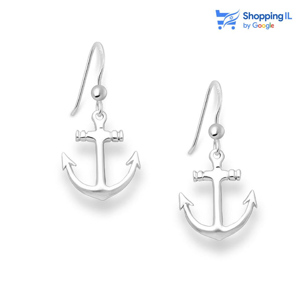 זוג עגילי עוגן - זוג עגילים תלויים עשויים כסף 925. זוג עגילי עוגן בעיצוב של קליל ומושך. צבע - כסף מידה - מגיע בעובי של 0.8 מ"מ | אורך העוגן 16 מ"מ  העגיל מיועד בעיקר לאזורים הבאים: - עגילים בתנוך האוזן - כמובן שניתן לענוד את העגיל גם באזורים אחרים (: