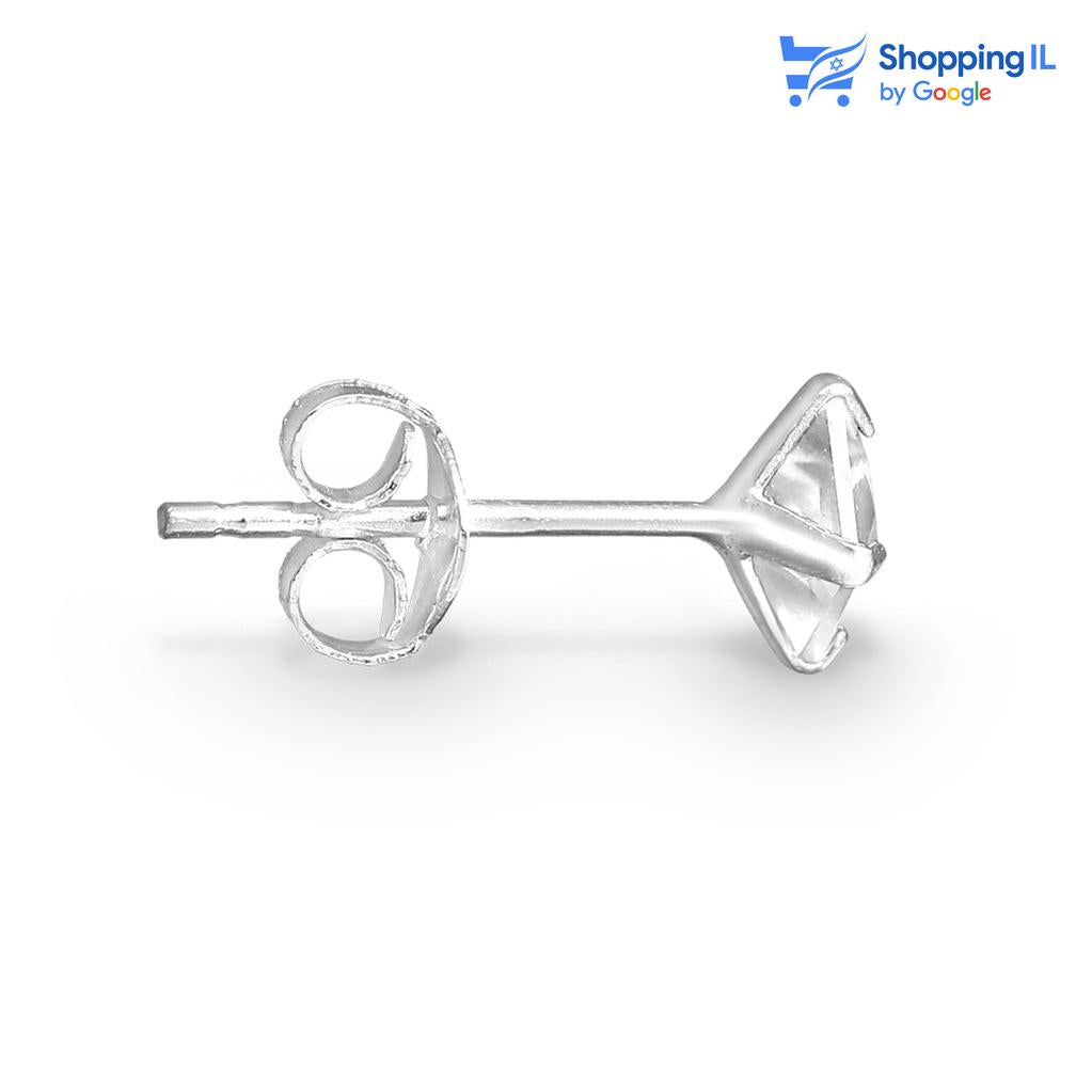 זוג עגילי ברי- עשויים מכסף סטרלינג 925 . זוג עגילים צמודים לתנוך האוזן משובצים באבן זירקון מרובעת צבע- קלייר, שחור. מידה - מגיע בעובי של 0.8 מידת הזירקון 4 מ"מ.  העגילים מיועדים בעיקר לאזורים הבאים: - תנוך