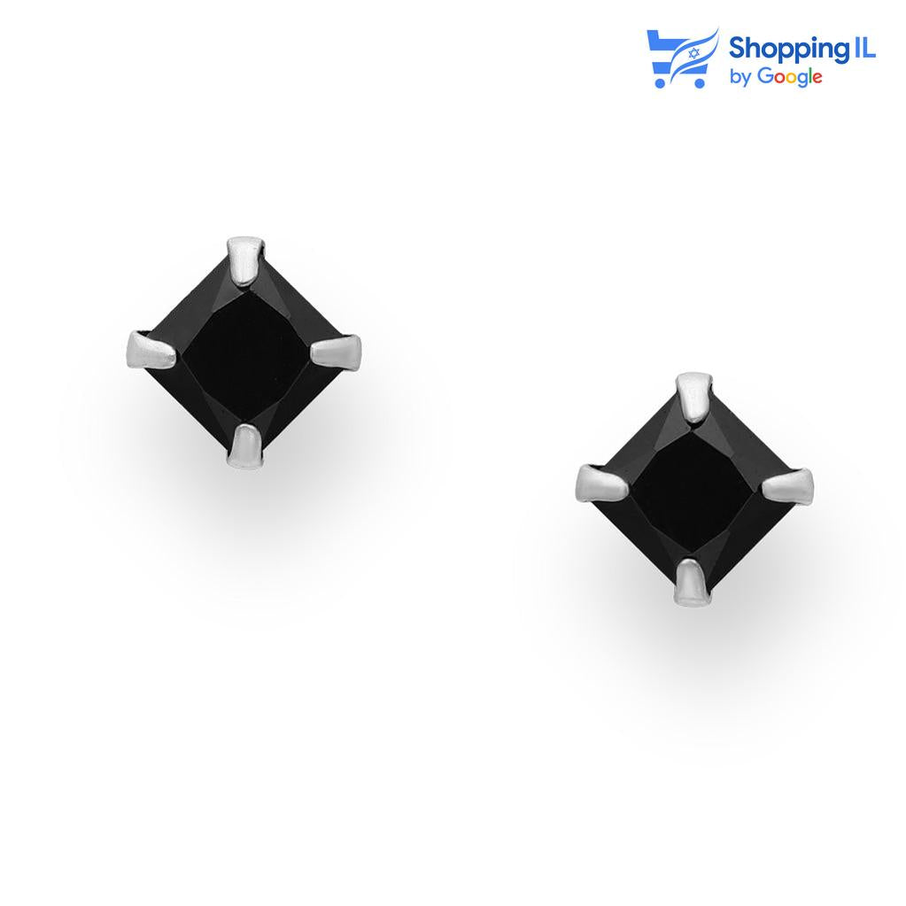 זוג עגילי ברי- עשויים מכסף סטרלינג 925 . זוג עגילים צמודים לתנוך האוזן משובצים באבן זירקון מרובעת צבע- קלייר, שחור. מידה - מגיע בעובי של 0.8 מידת הזירקון 4 מ"מ.  העגילים מיועדים בעיקר לאזורים הבאים: - תנוך